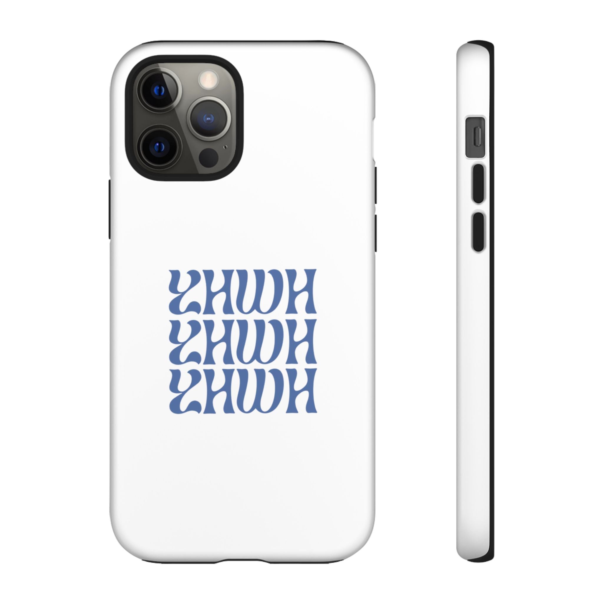 "YHWH" — Retro Blue Wavy Tough Phone Case
