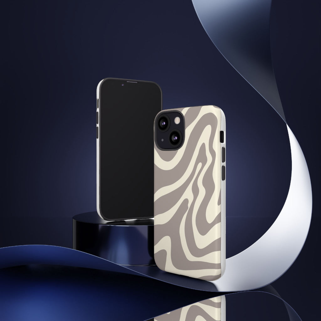 Neutral Zebra Print Tough iPhone Case