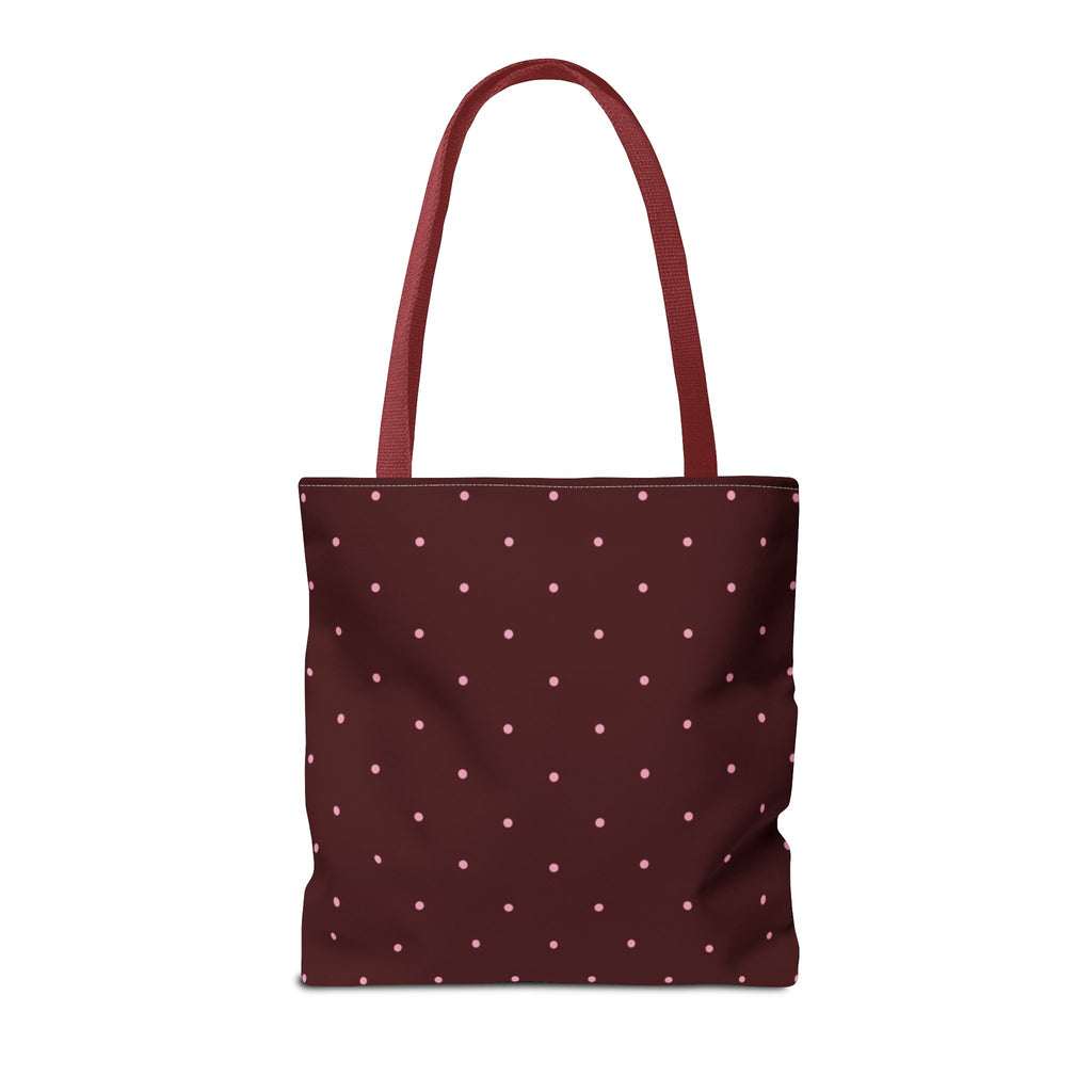 Burgundy Polka Dot Tote Bag