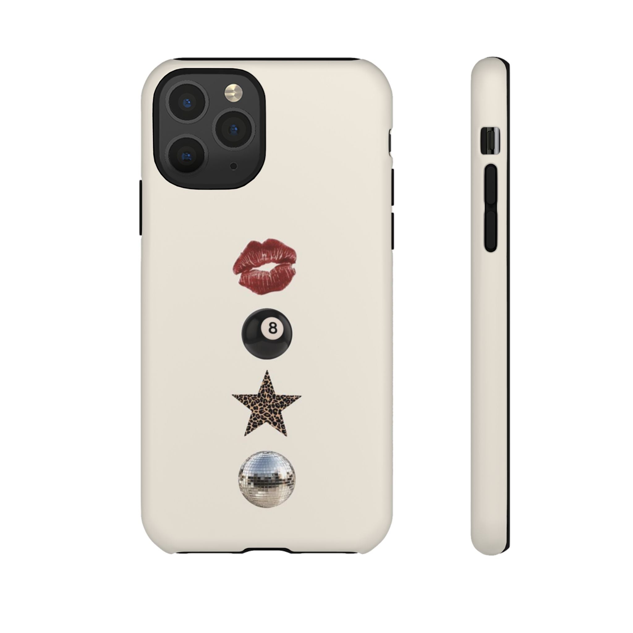 Kiss 8-Ball Star iPhone Case – Trendy Minimalist Protective Cover