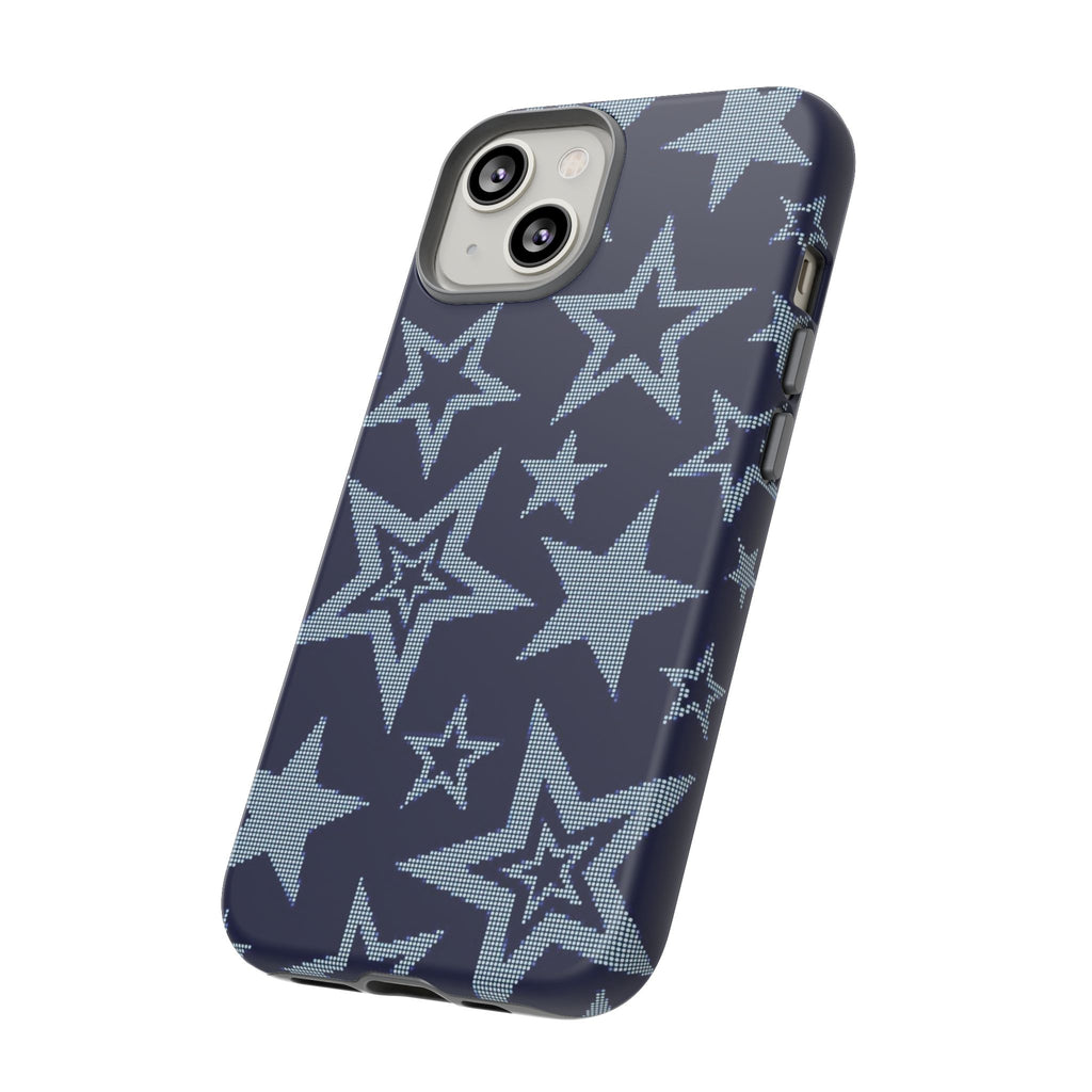 Navy Star Pattern Tough iPhone Case