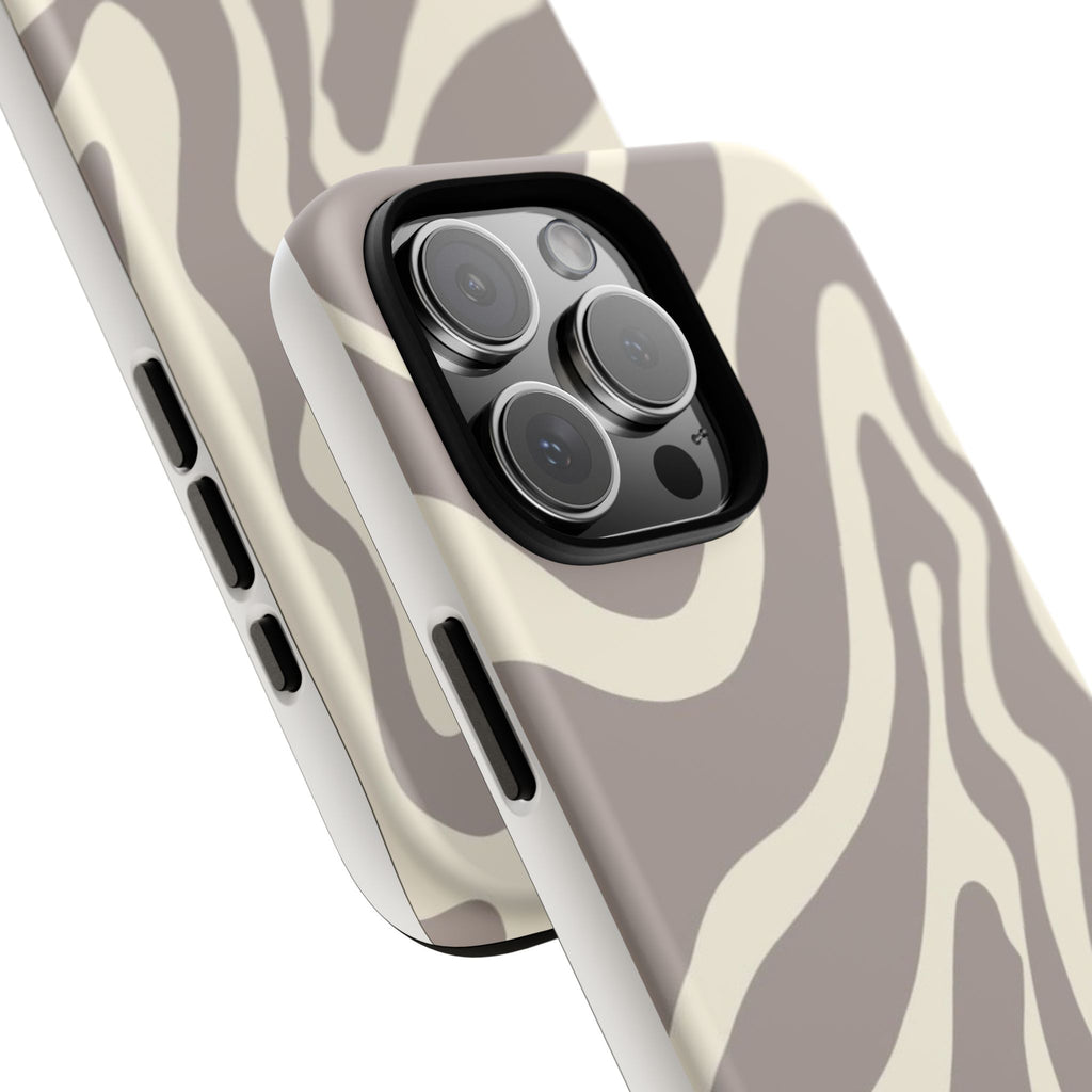 Neutral Zebra Print Tough iPhone Case