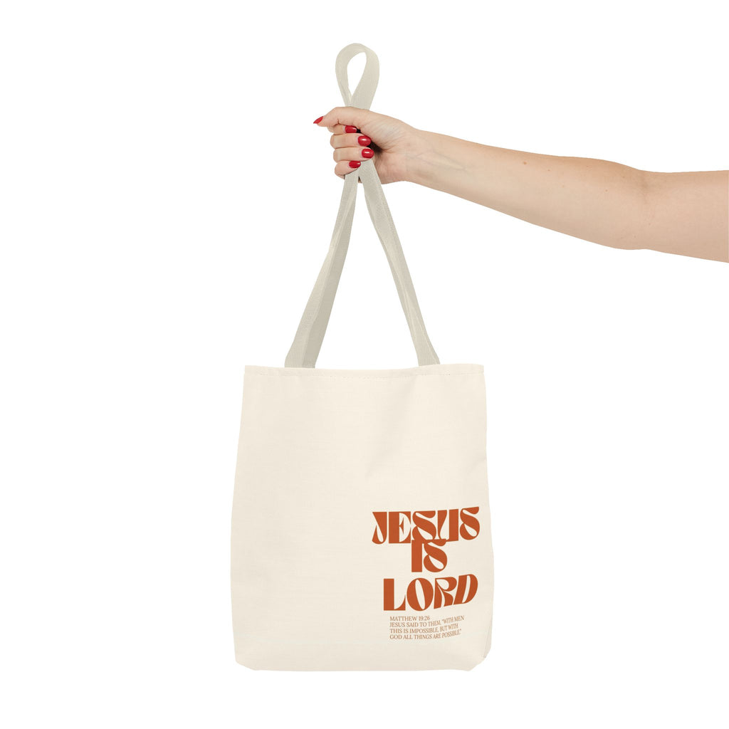 "Jesus Is Lord" Tote Bag — Faith-Based Christian Quote Everyday Tote