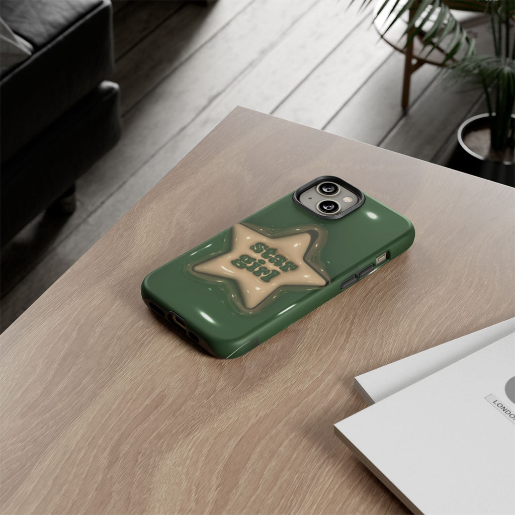 Star Girl iPhone Case — Green Star Protective Case