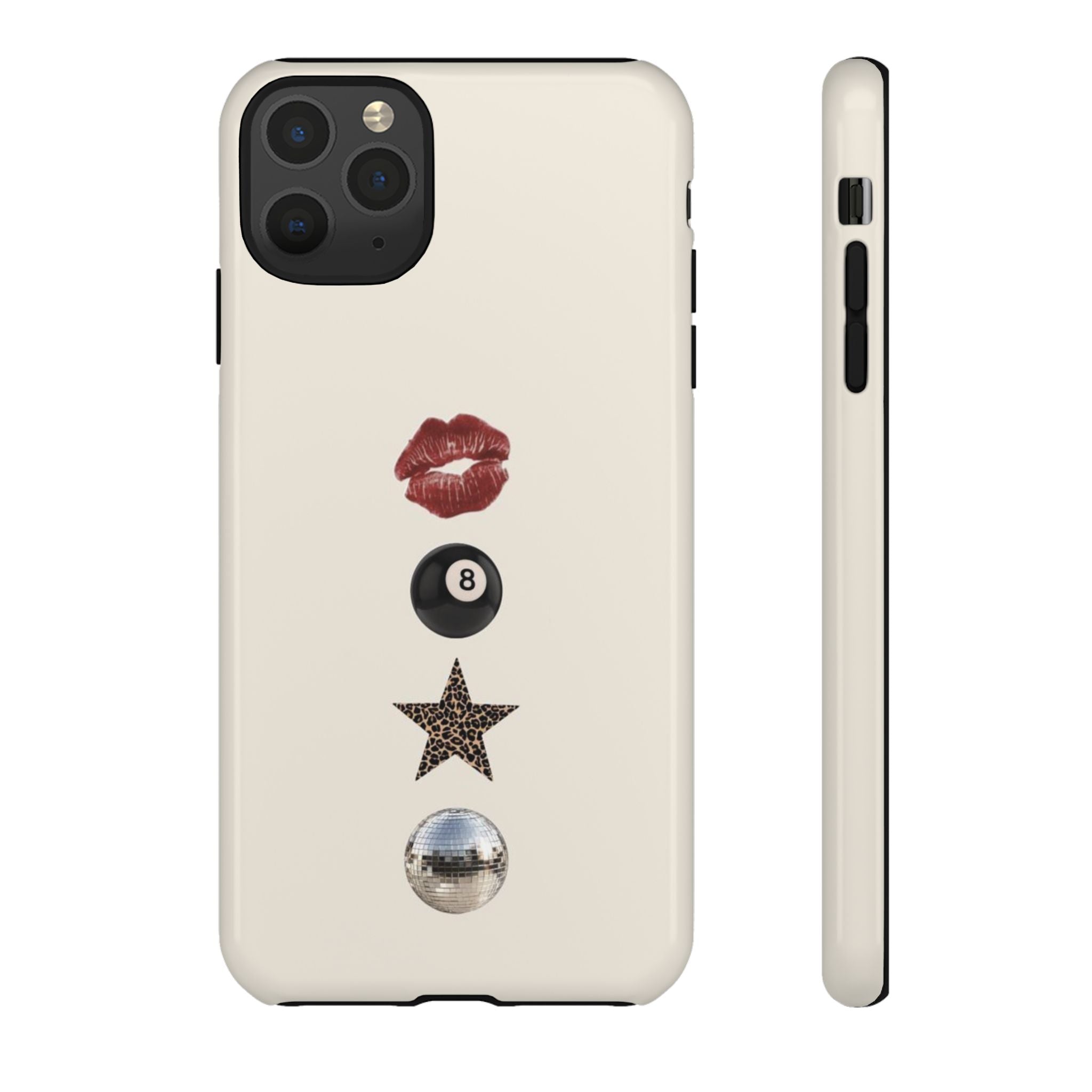 Kiss 8-Ball Star iPhone Case – Trendy Minimalist Protective Cover