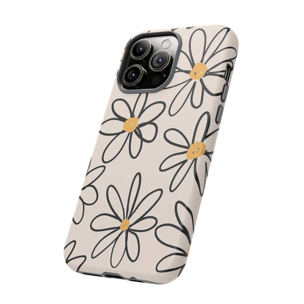 Daisy Sketch iPhone Case — Floral Protective Phone Cover