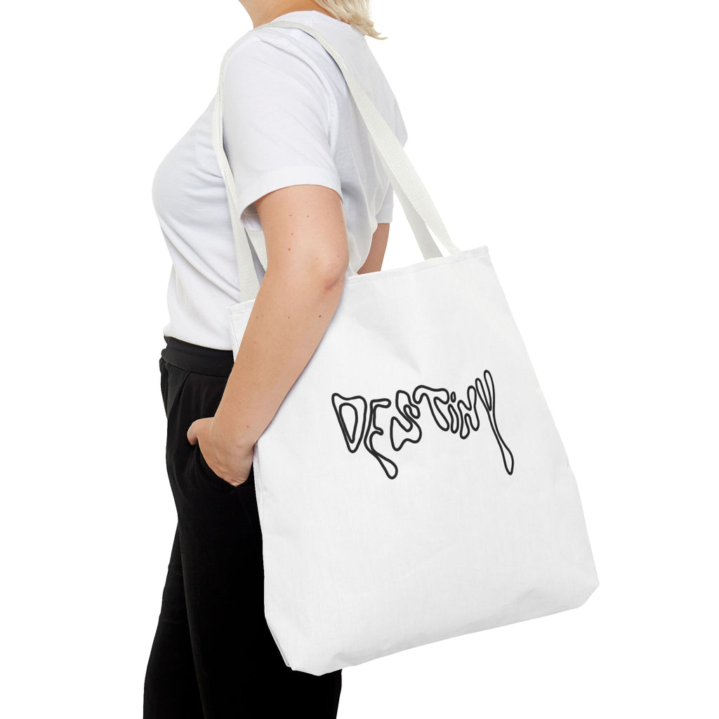 Destiny Script Tote Bag – Minimalist Graphic Canvas Tote