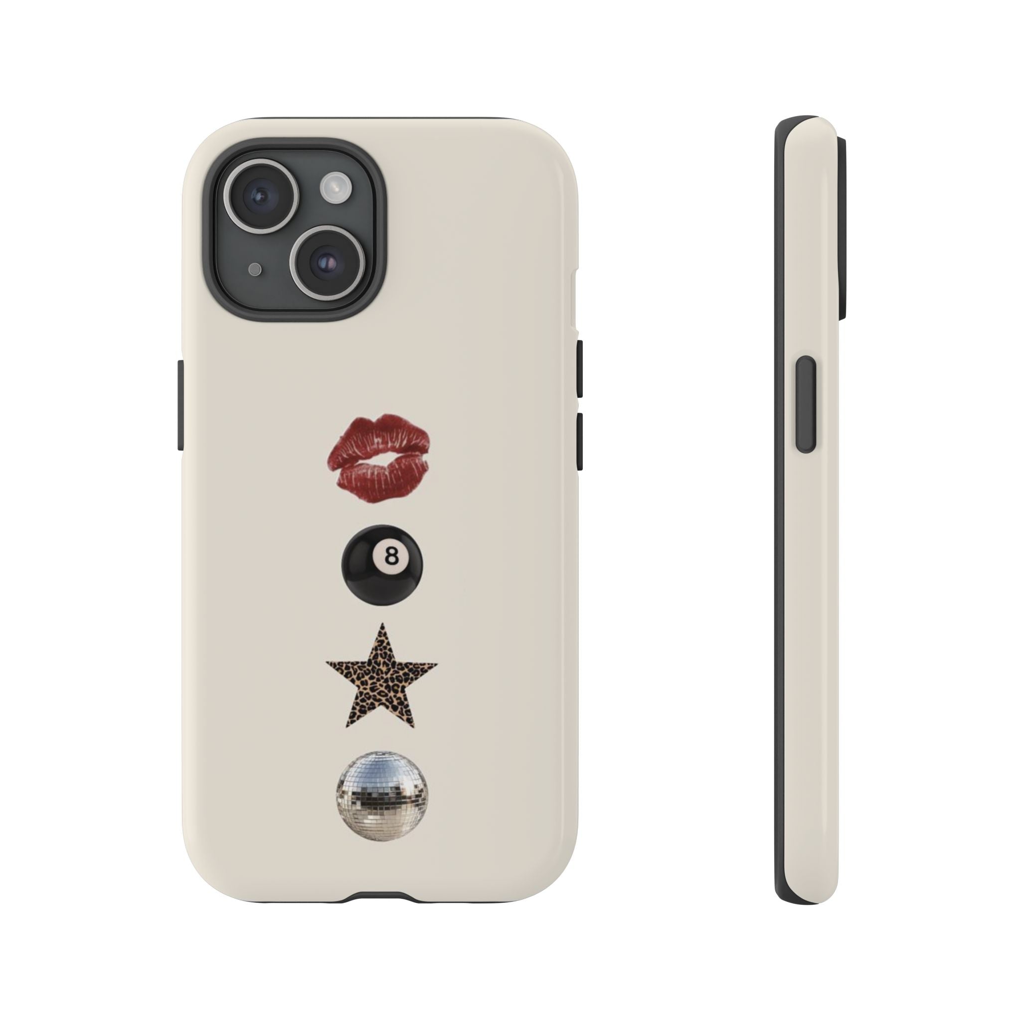 Kiss 8-Ball Star iPhone Case – Trendy Minimalist Protective Cover
