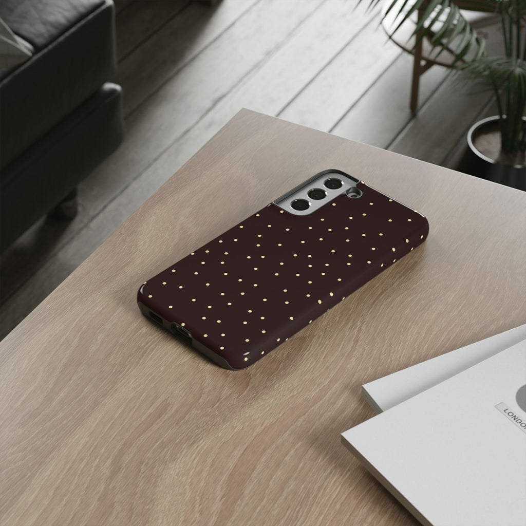 Brown Gold Polka Dot Tough Phone Case