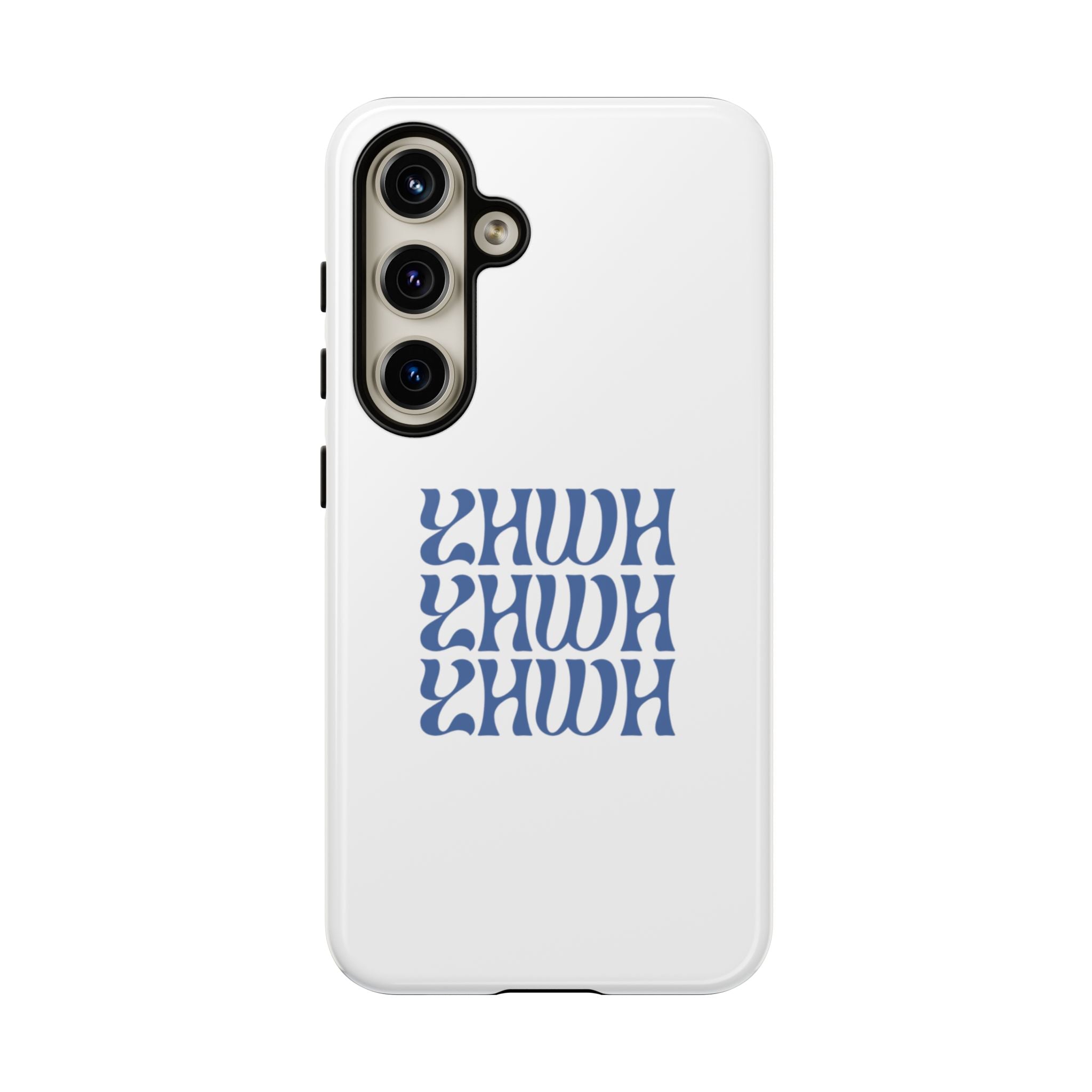 "YHWH" — Retro Blue Wavy Tough Phone Case