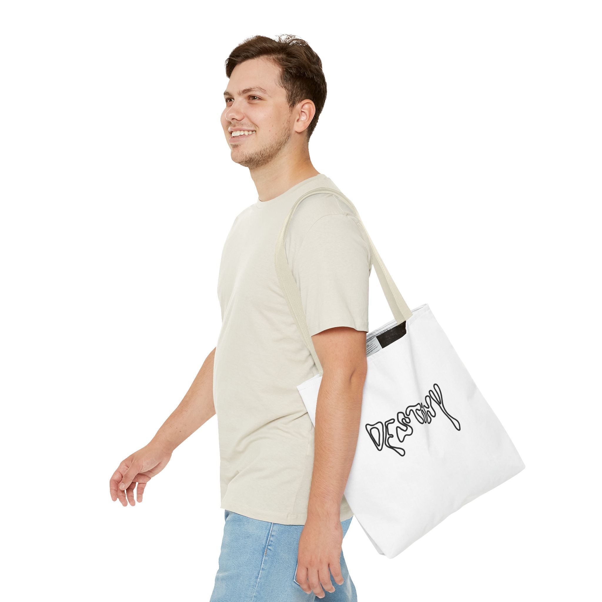 Destiny Script Tote Bag – Minimalist Graphic Canvas Tote