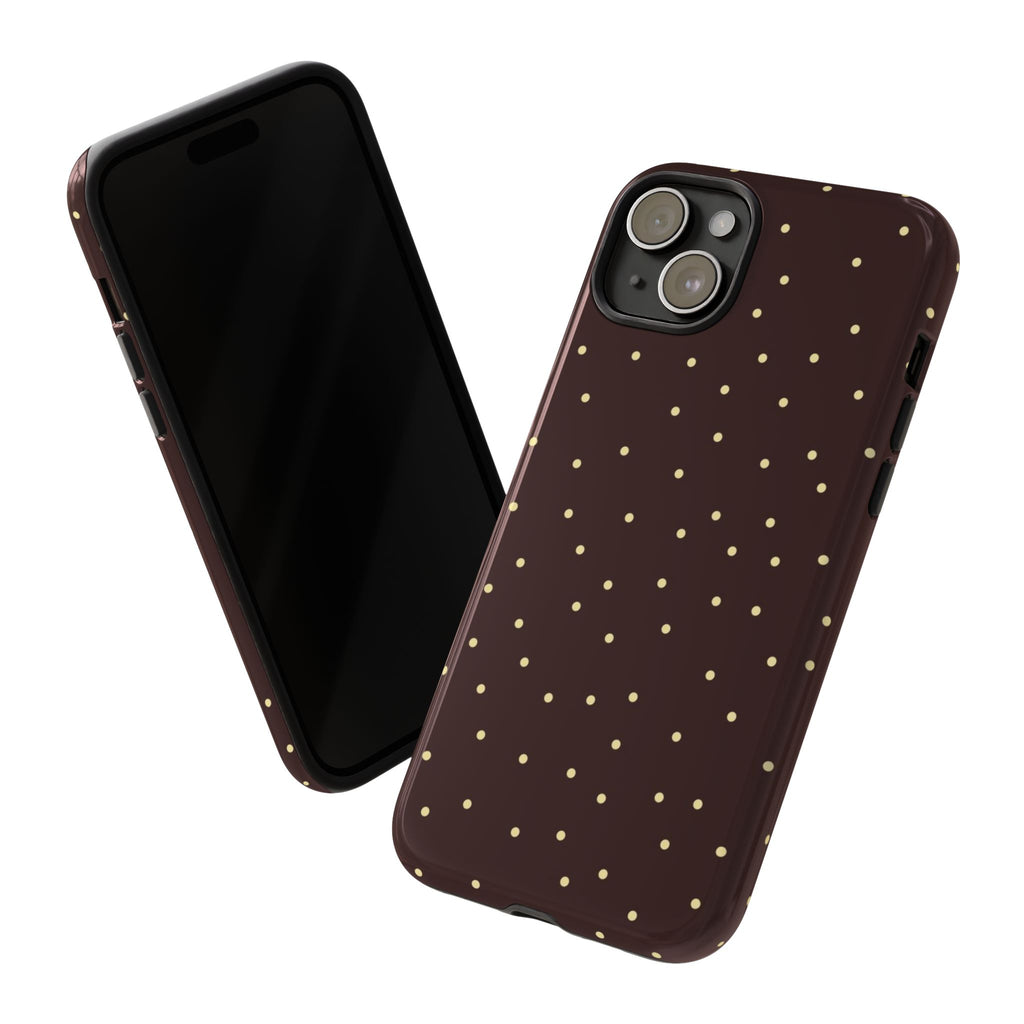 Brown Gold Polka Dot Tough Phone Case