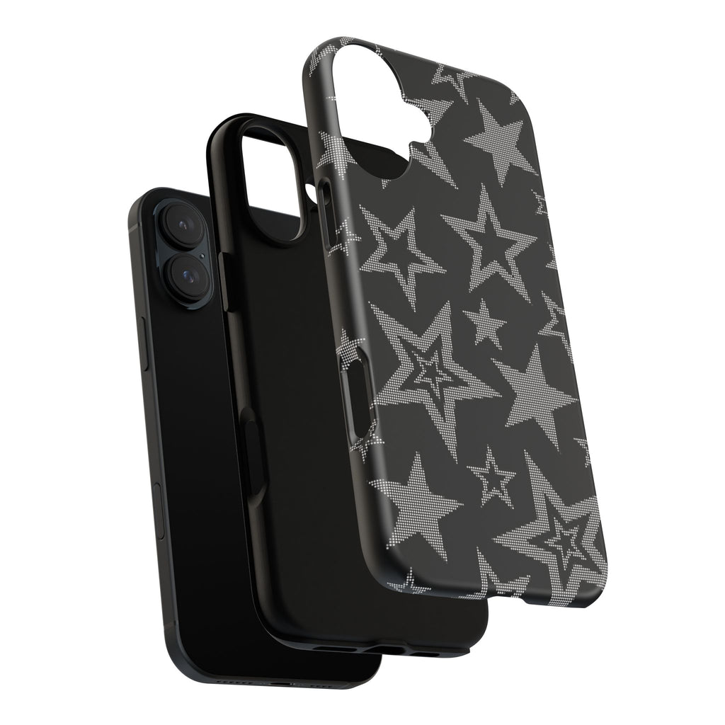 Black Star Pattern Tough Phone Case — Durable Protective Phone Cover