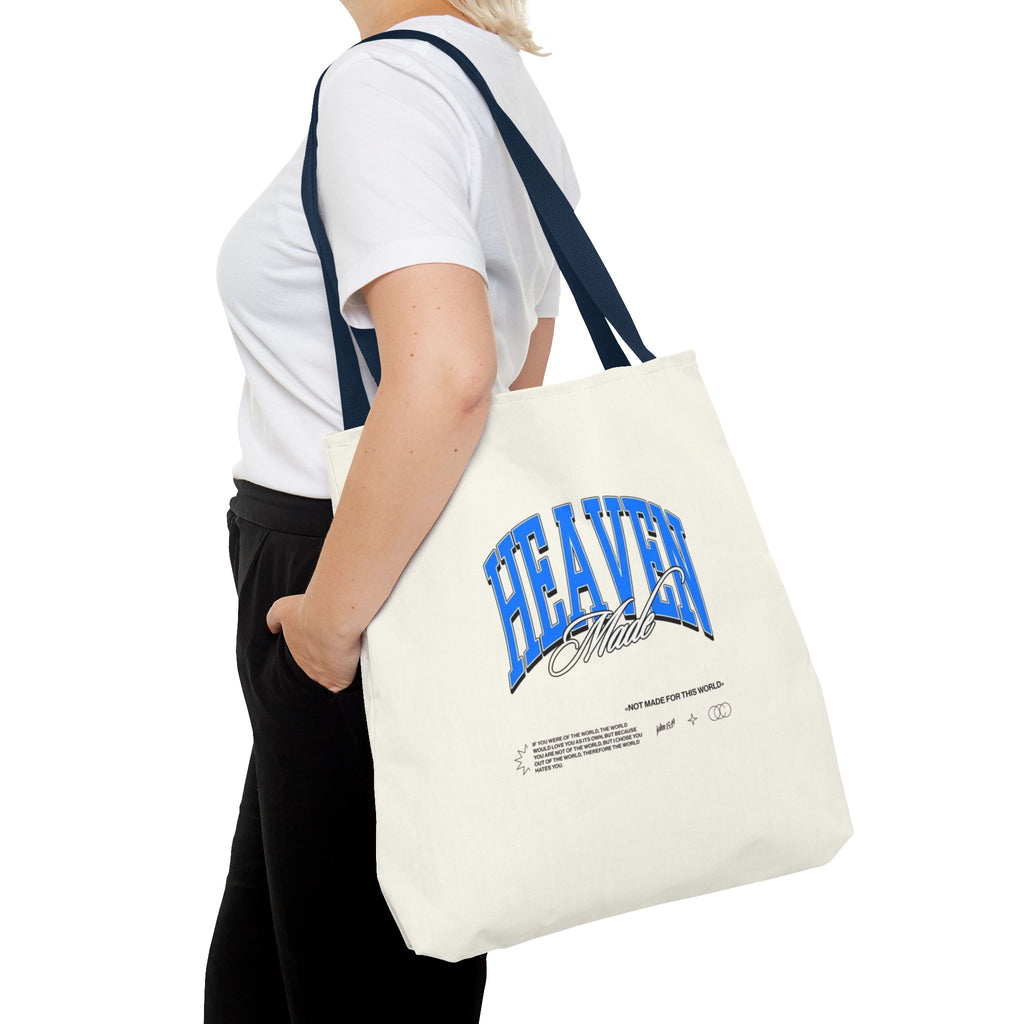 Heaven Music Tote Bag - Retro Blue Graphic All-Over Print