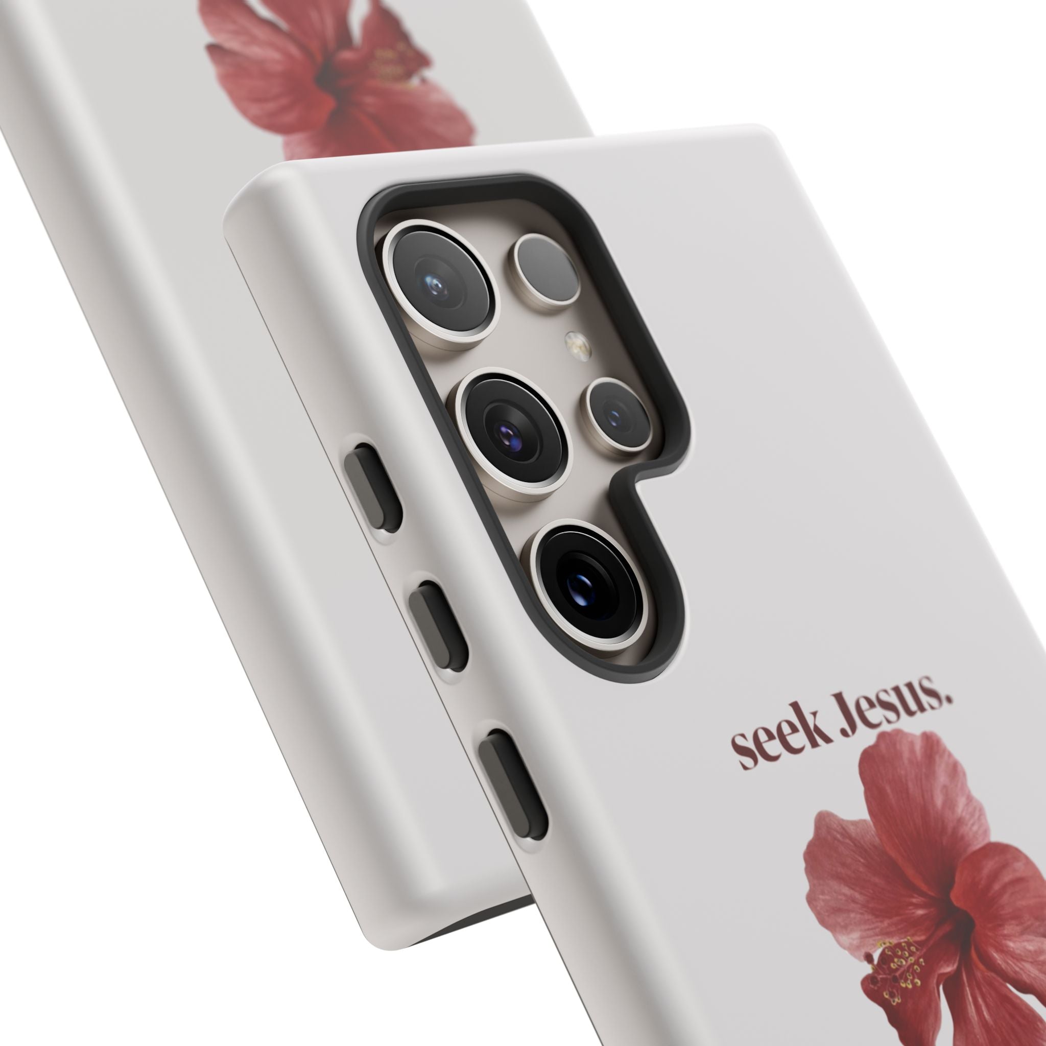 "seek Jesus." Floral Tough Protective Case