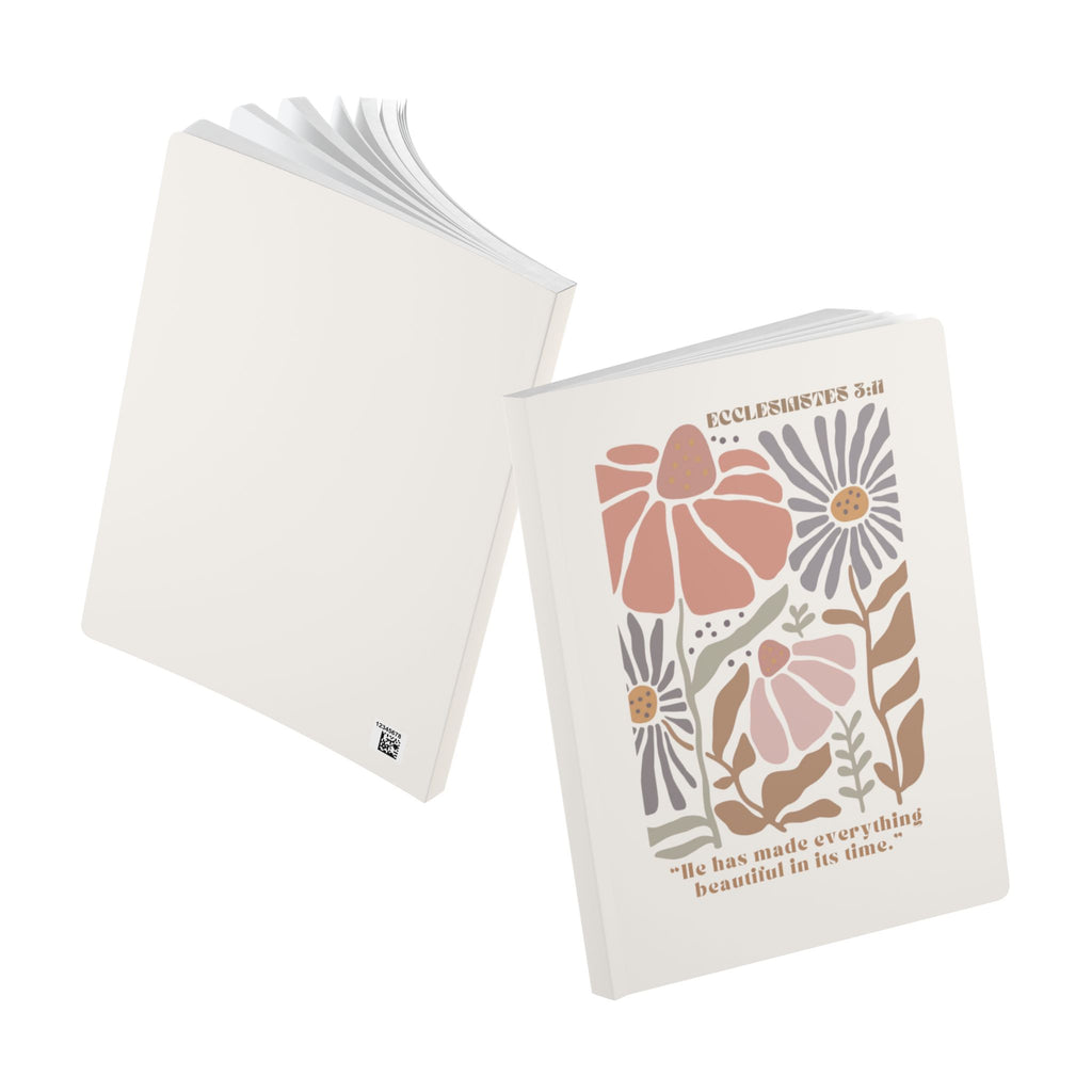 Ecclesiastes Floral Softcover Journal — "He has made everything beautiful in its time"
