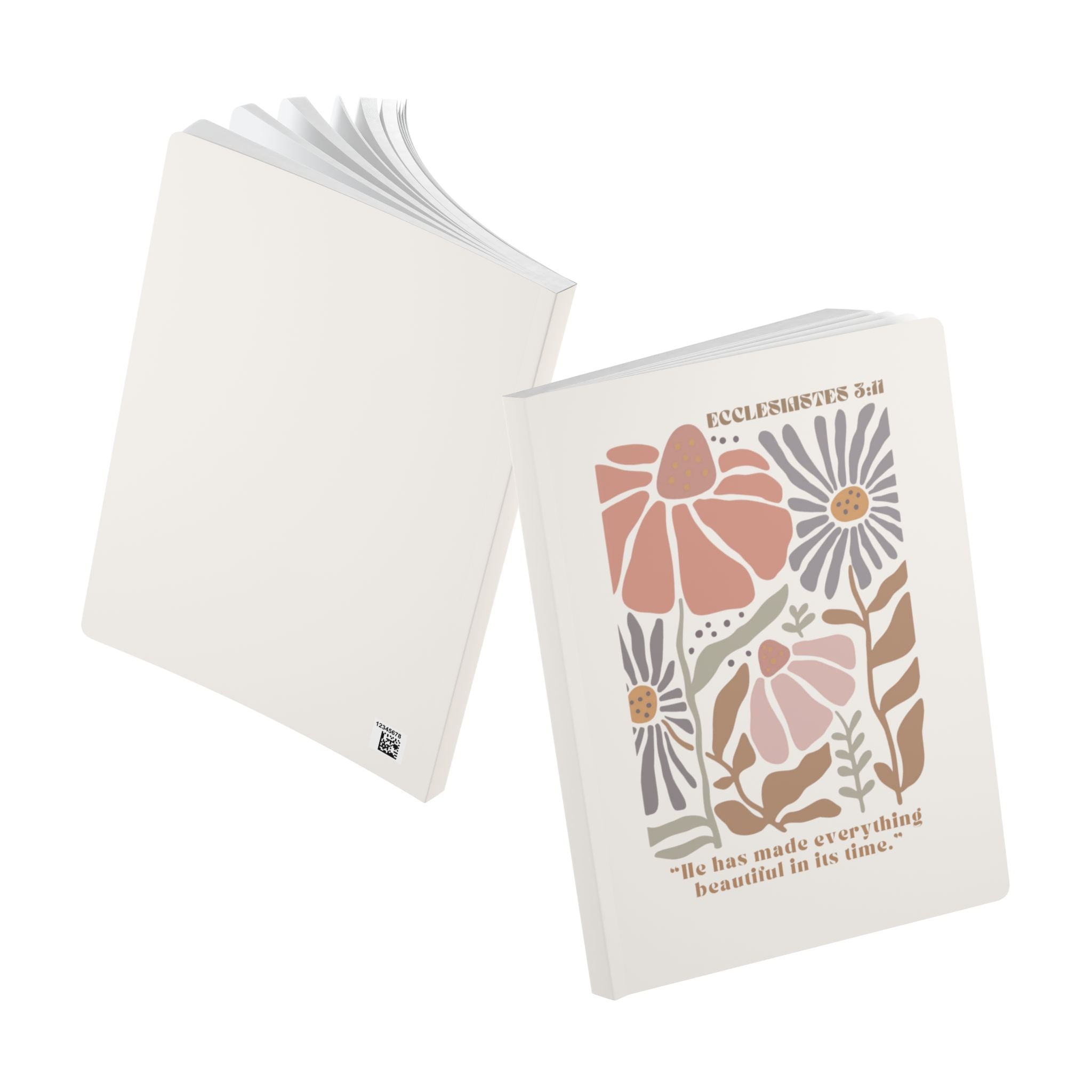 Ecclesiastes Floral Softcover Journal — "He has made everything beautiful in its time"