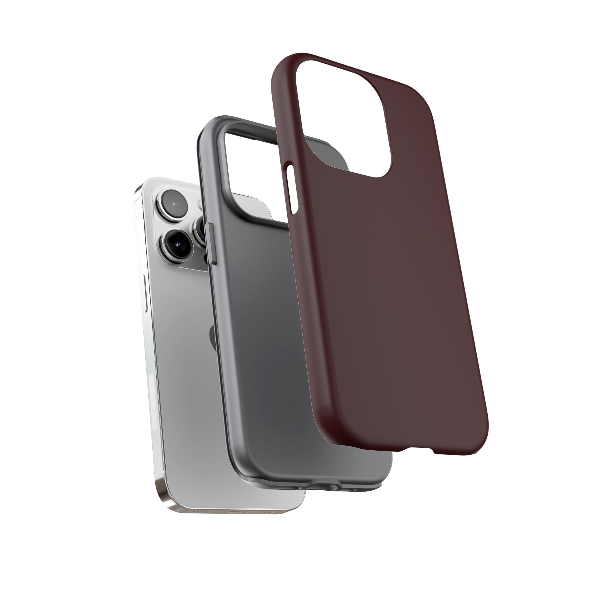 Maroon Tough iPhone Case — Slim Impact-Resistant Protective Cover