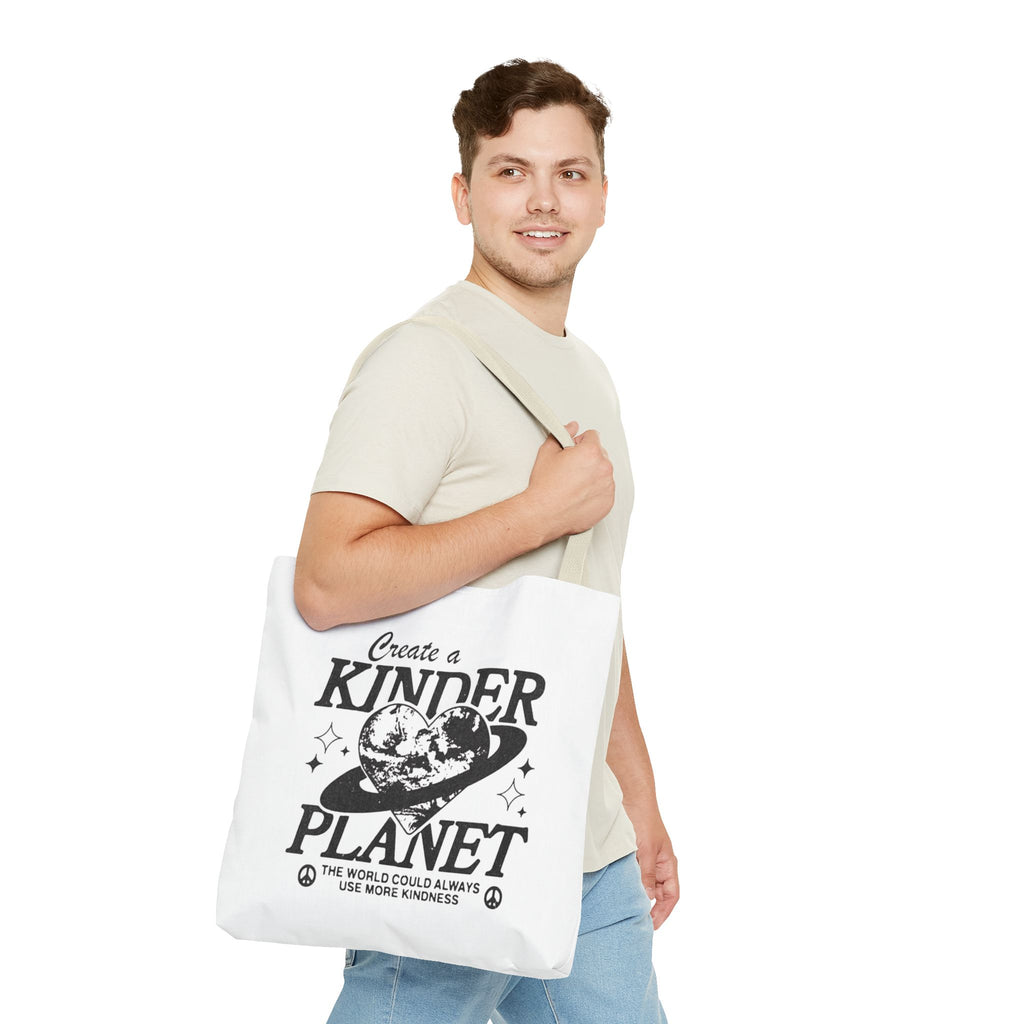 Create a Kinder Planet Tote Bag — Eco-Friendly Earth Love Canvas Tote