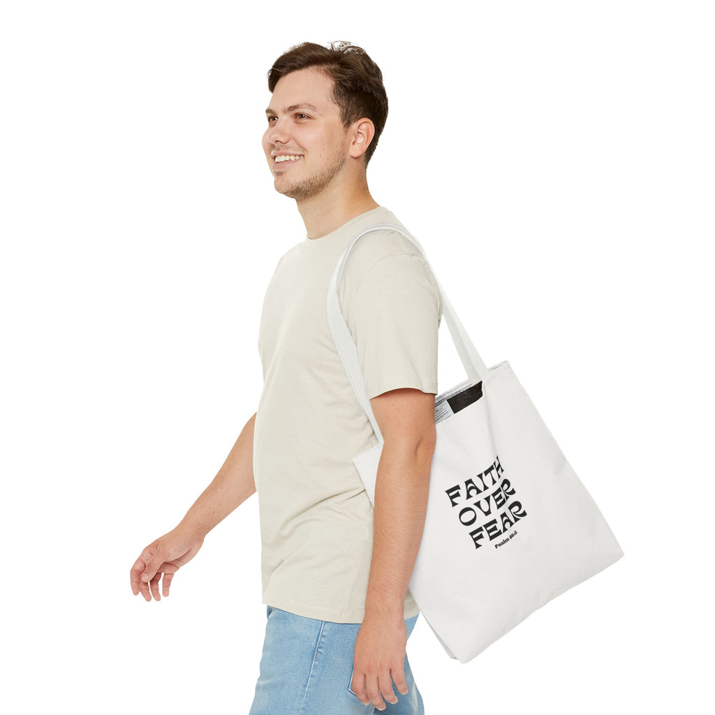 Faith Over Fear Tote Bag — Christian Inspirational Scripture Bag (Psalm 56:3)