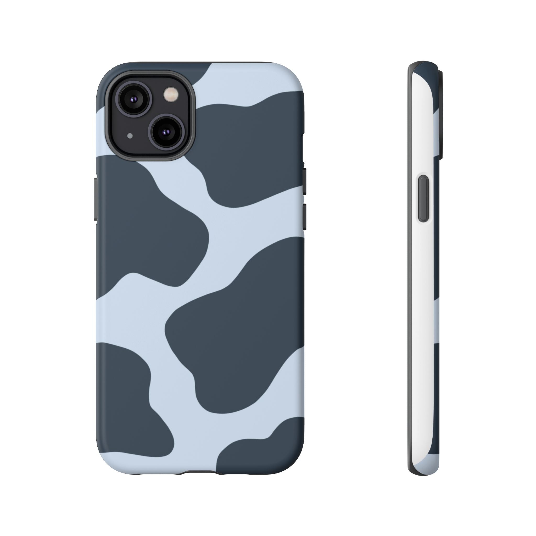 Cow Print Tough iPhone Case — Blue Black Abstract Pattern
