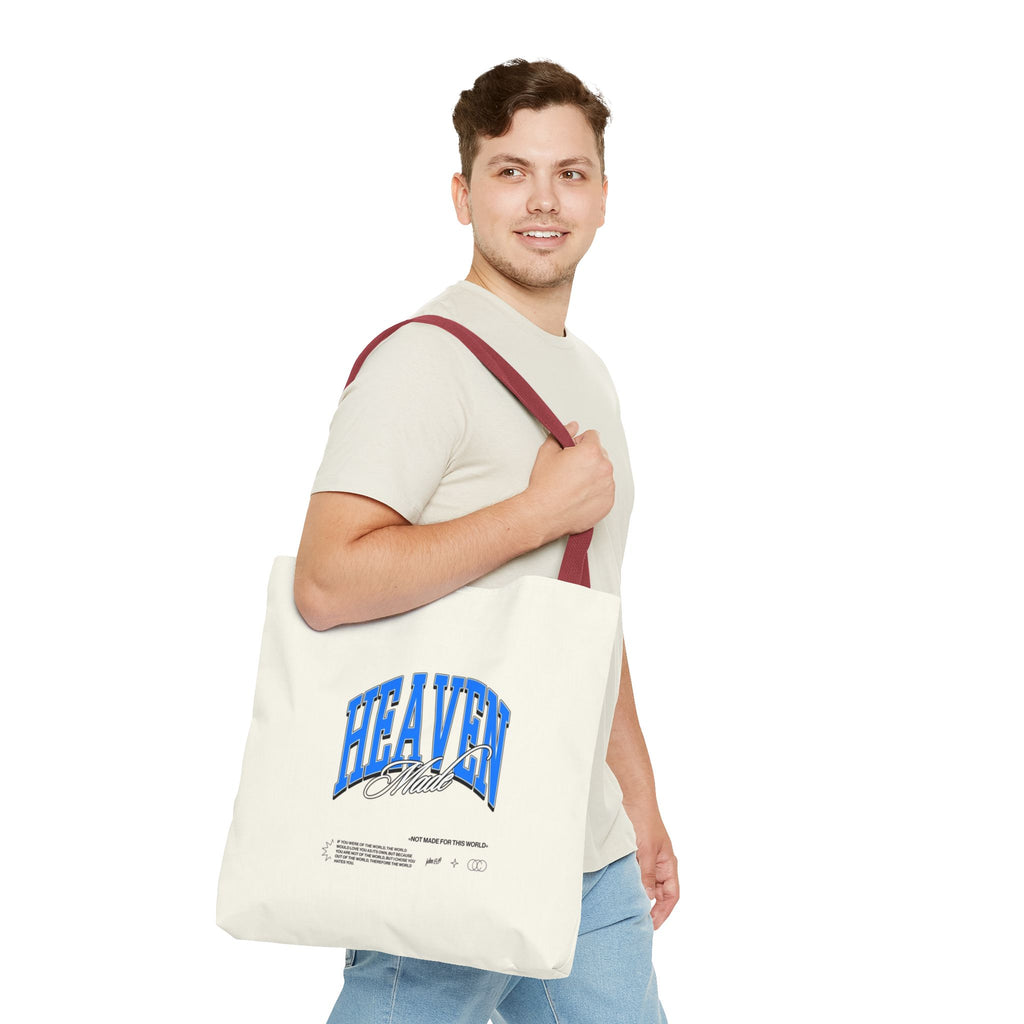 Heaven Music Tote Bag - Retro Blue Graphic All-Over Print
