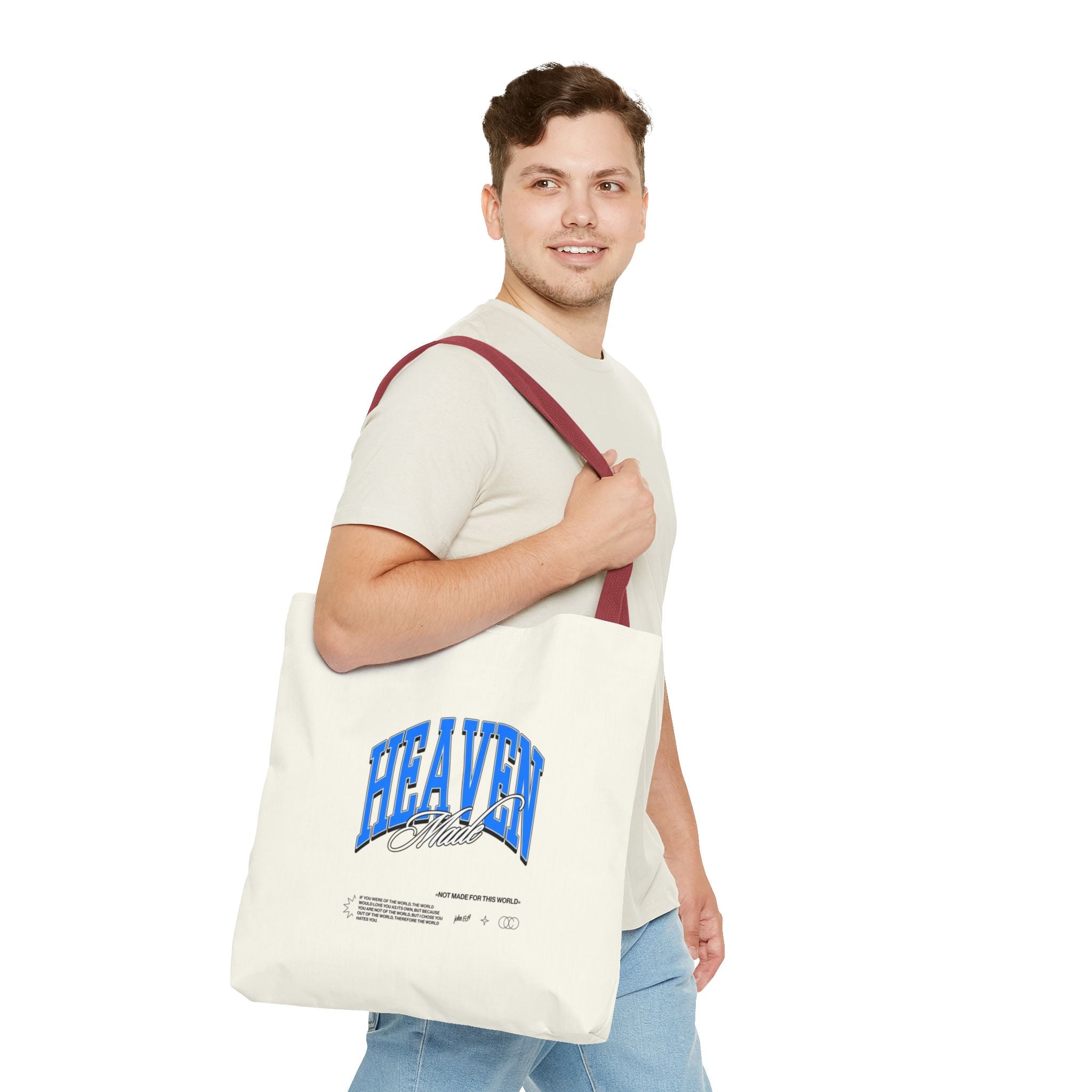 Heaven Music Tote Bag - Retro Blue Graphic All-Over Print