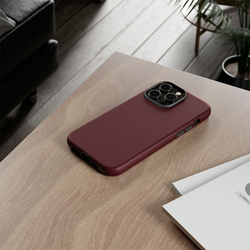 Maroon Tough iPhone Case — Slim Impact-Resistant Protective Cover