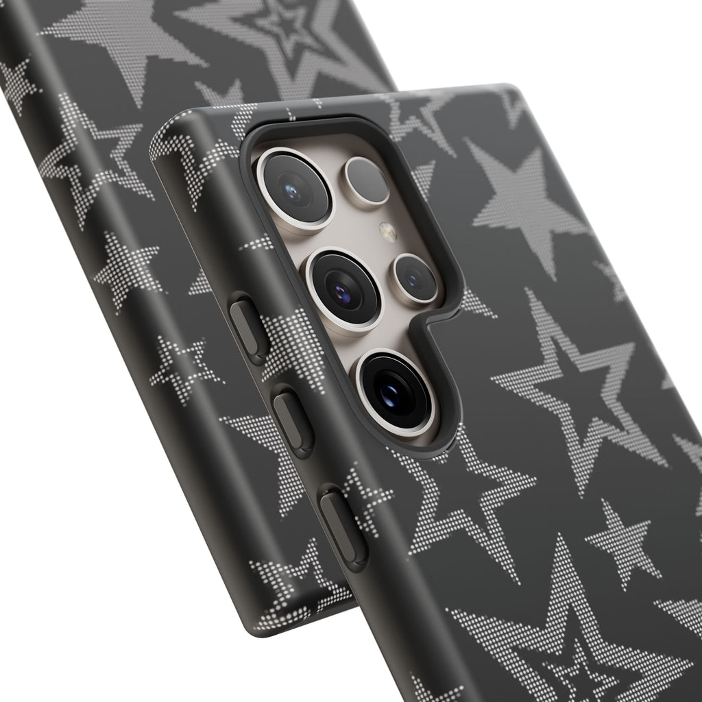 Black Star Pattern Tough Phone Case — Durable Protective Phone Cover
