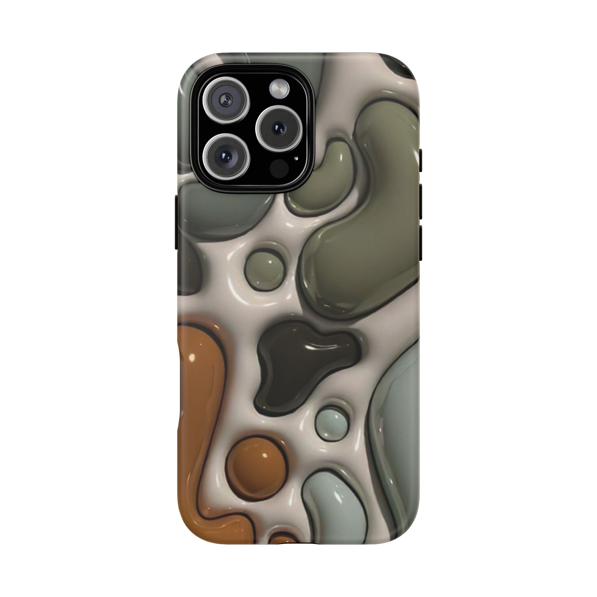 Abstract Pebble Pattern iPhone Case — Modern Organic Camouflage Tough Case