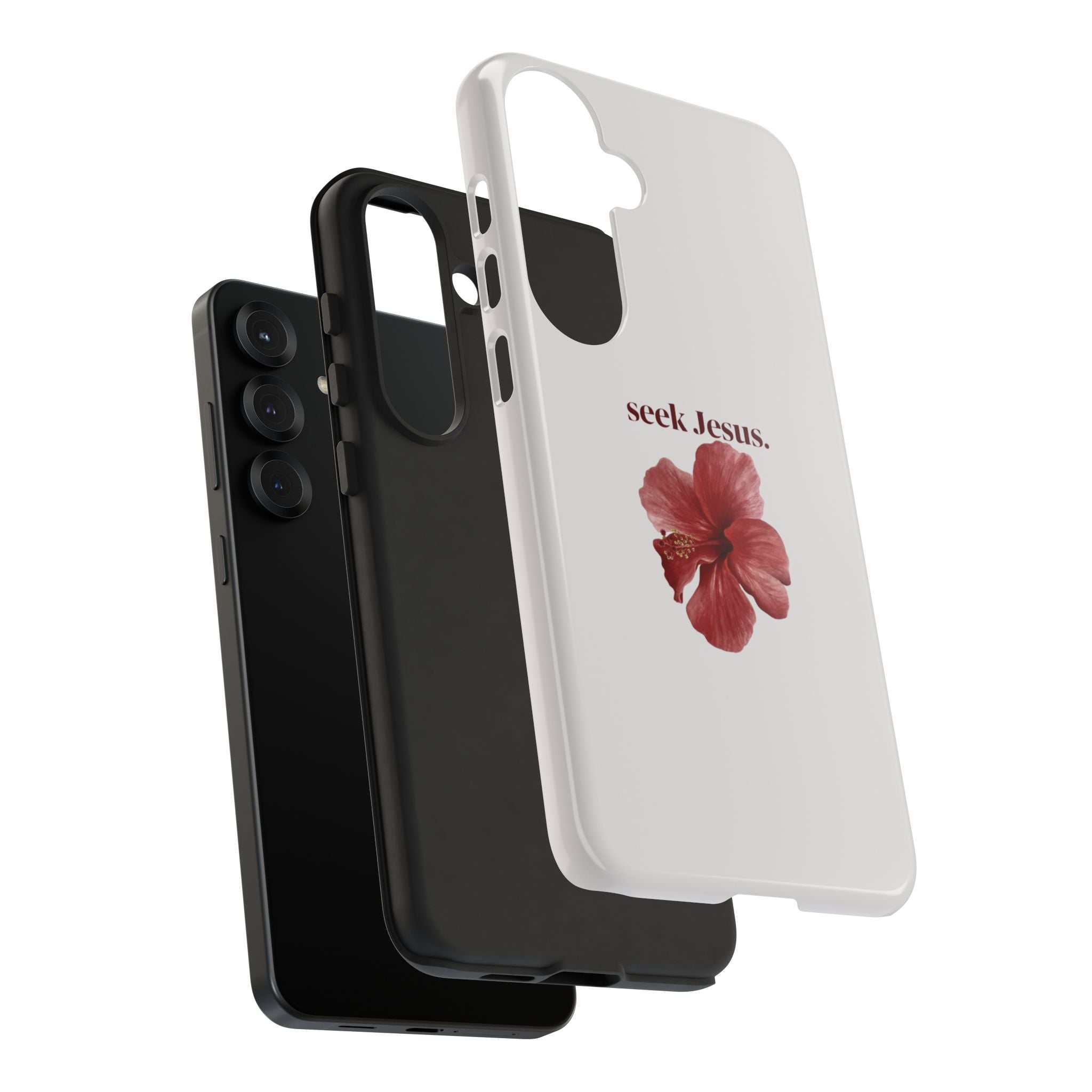 "seek Jesus." Floral Tough Protective Case