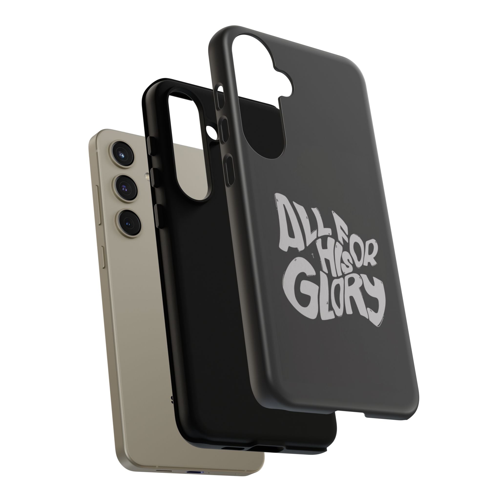 All For His Glory Phone Case — Christian Faith Script Protective Cover