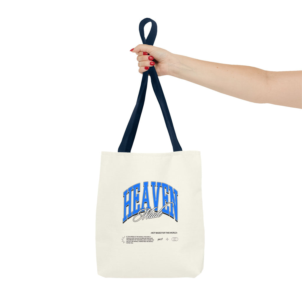 Heaven Music Tote Bag - Retro Blue Graphic All-Over Print