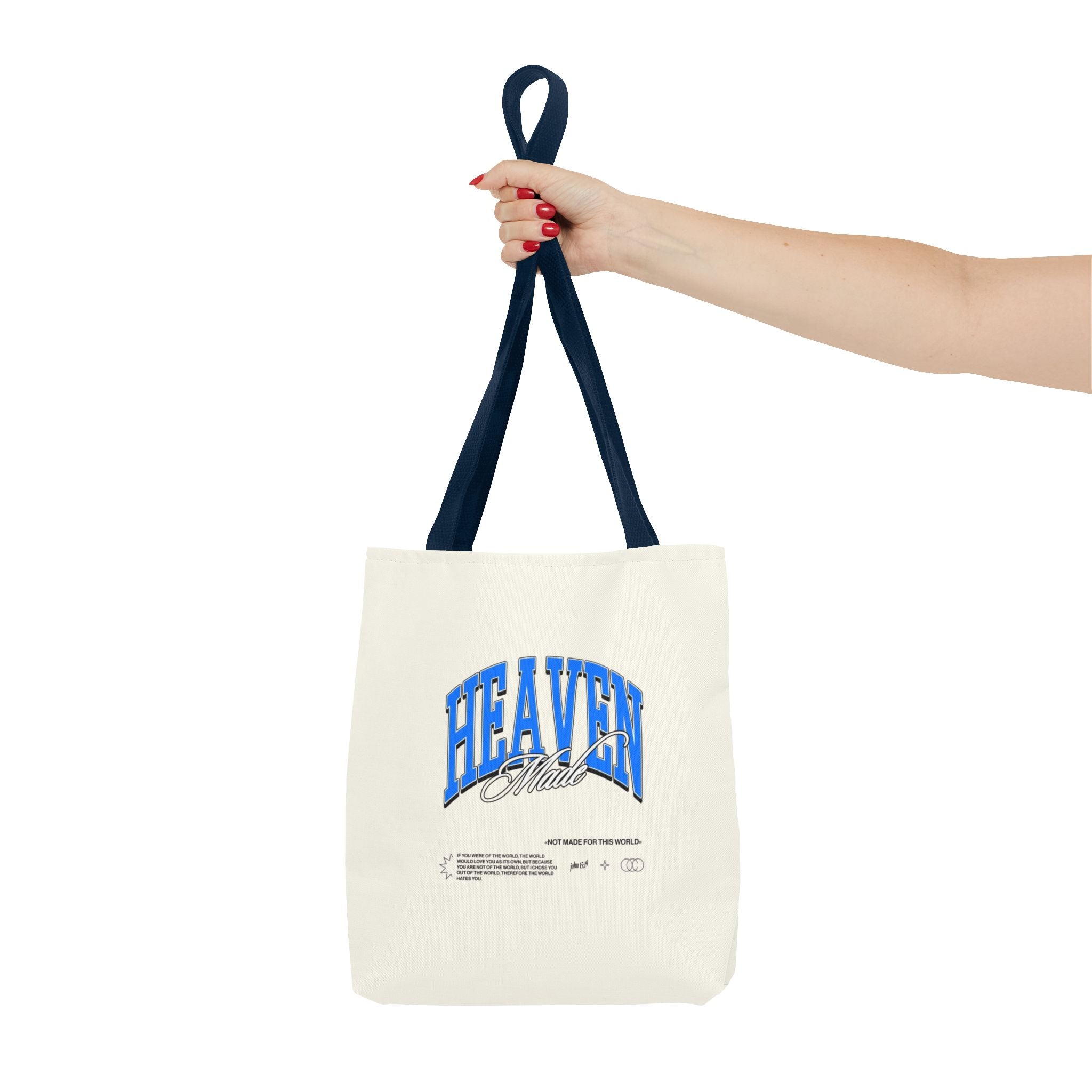 Heaven Music Tote Bag - Retro Blue Graphic All-Over Print
