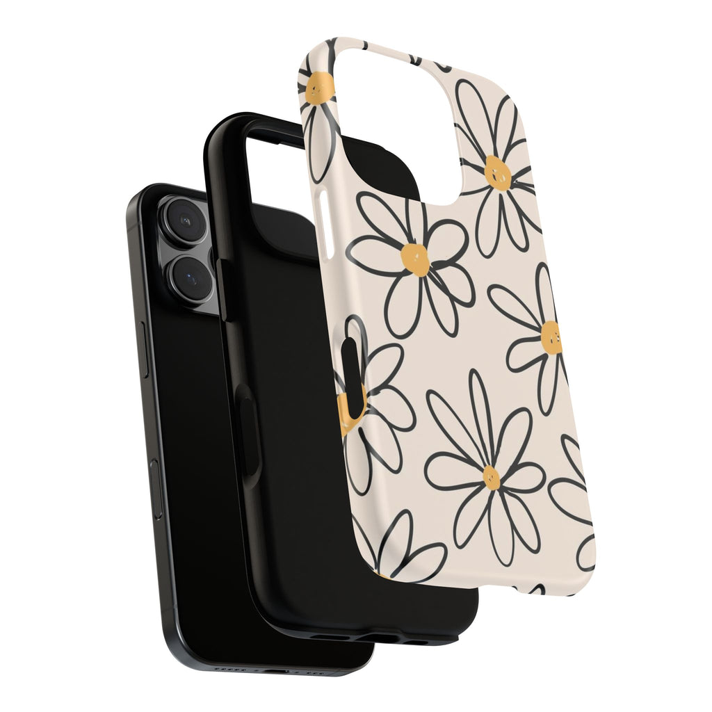 Daisy Sketch iPhone Case — Floral Protective Phone Cover