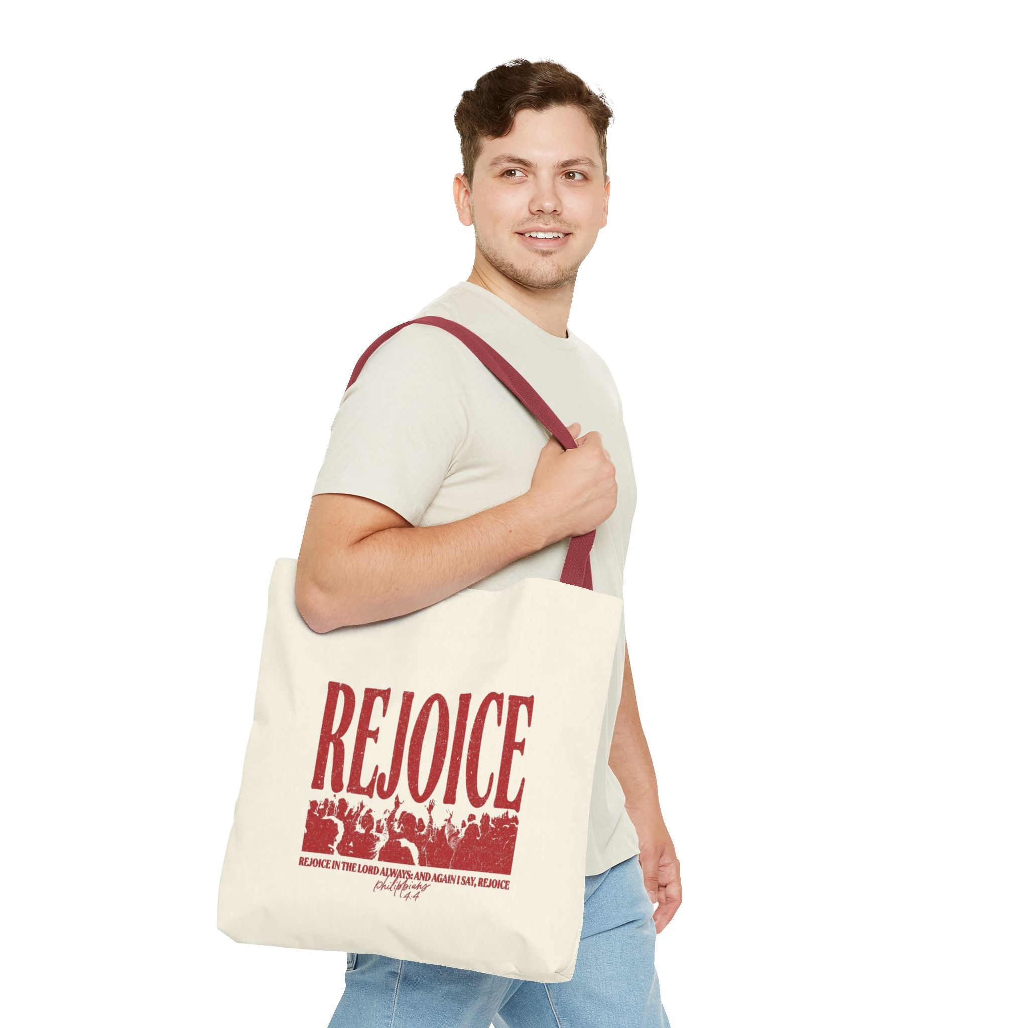 "Rejoice" Graphic Tote Bag