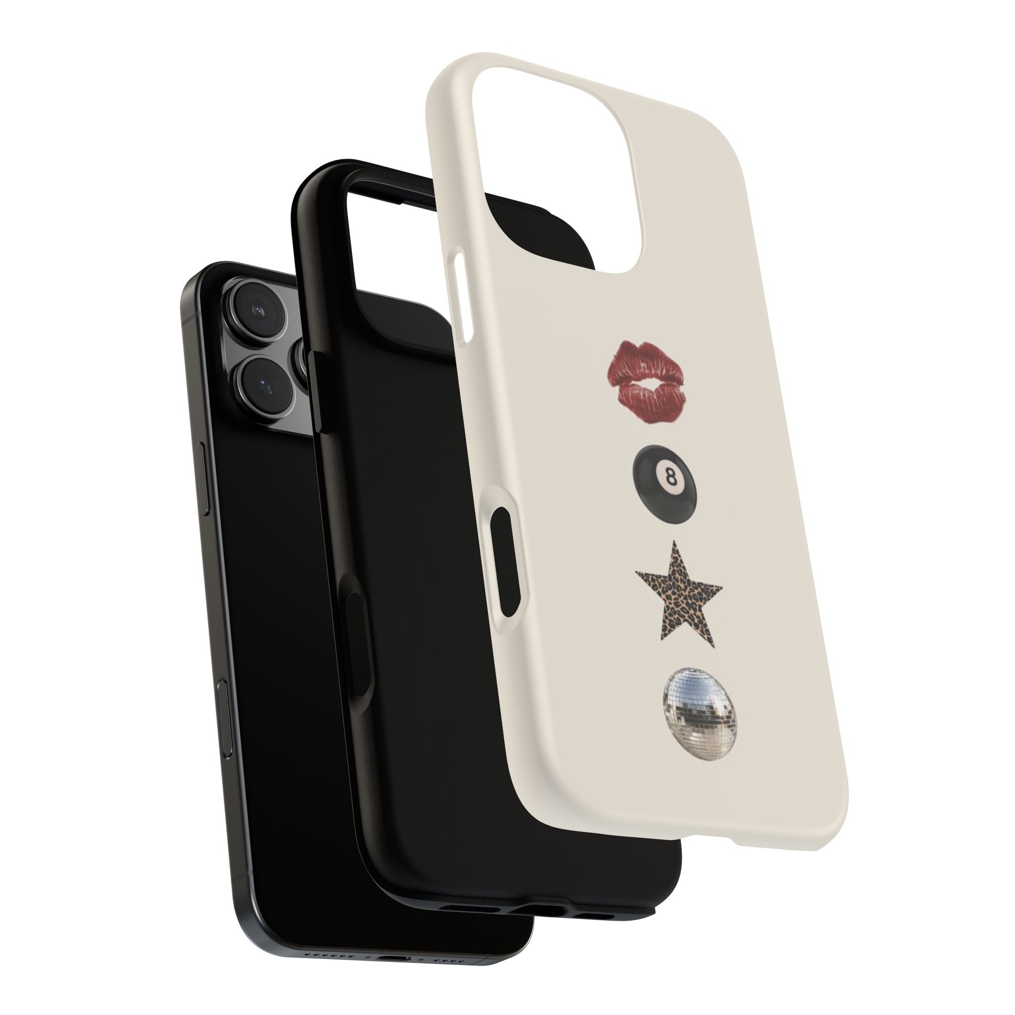 Kiss 8-Ball Star iPhone Case – Trendy Minimalist Protective Cover