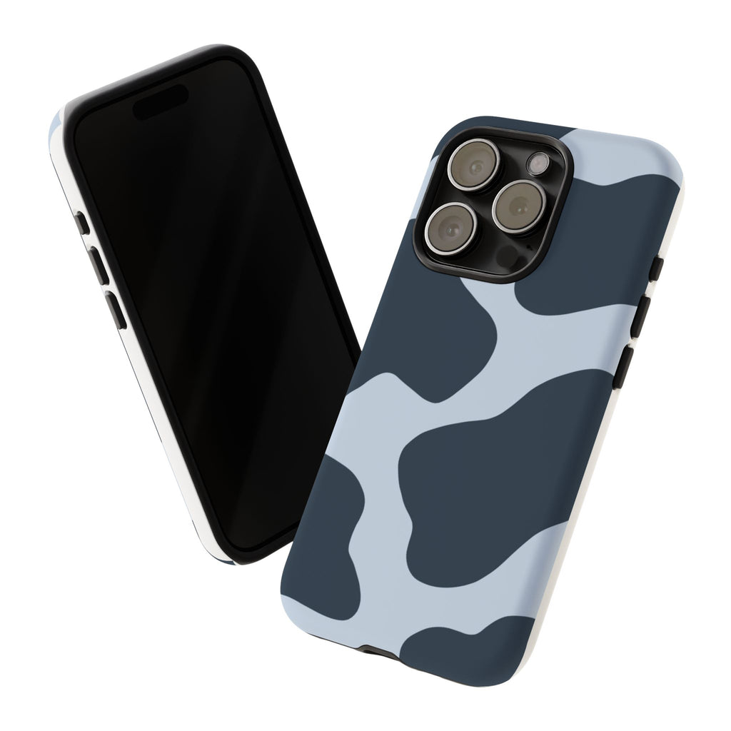 Cow Print Tough iPhone Case — Blue Black Abstract Pattern