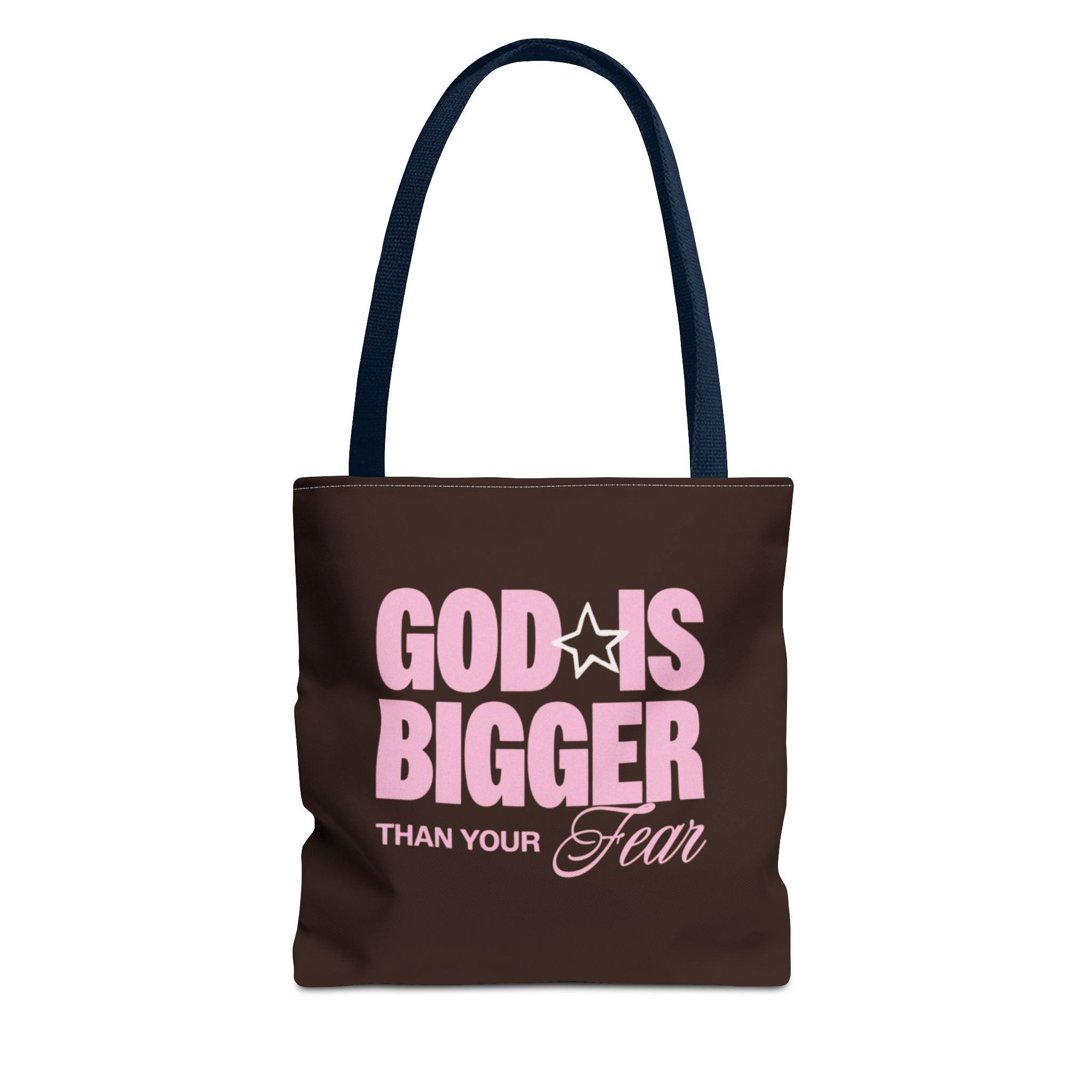"God Is Bigger Than Your Fear" Scripture Quote Tote Bag