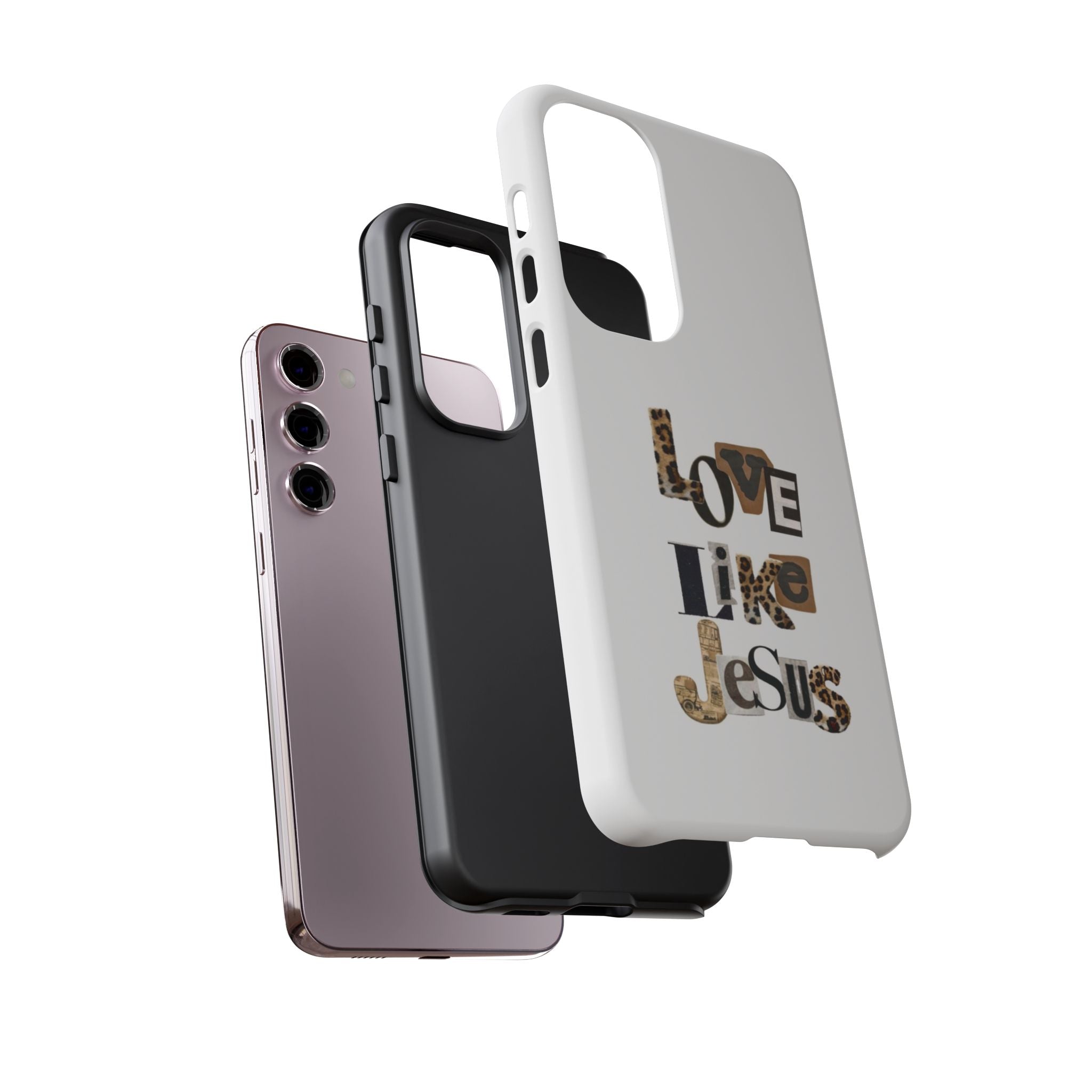 "Love Like Jesus" Leopard Print Christian Tough Phone Case