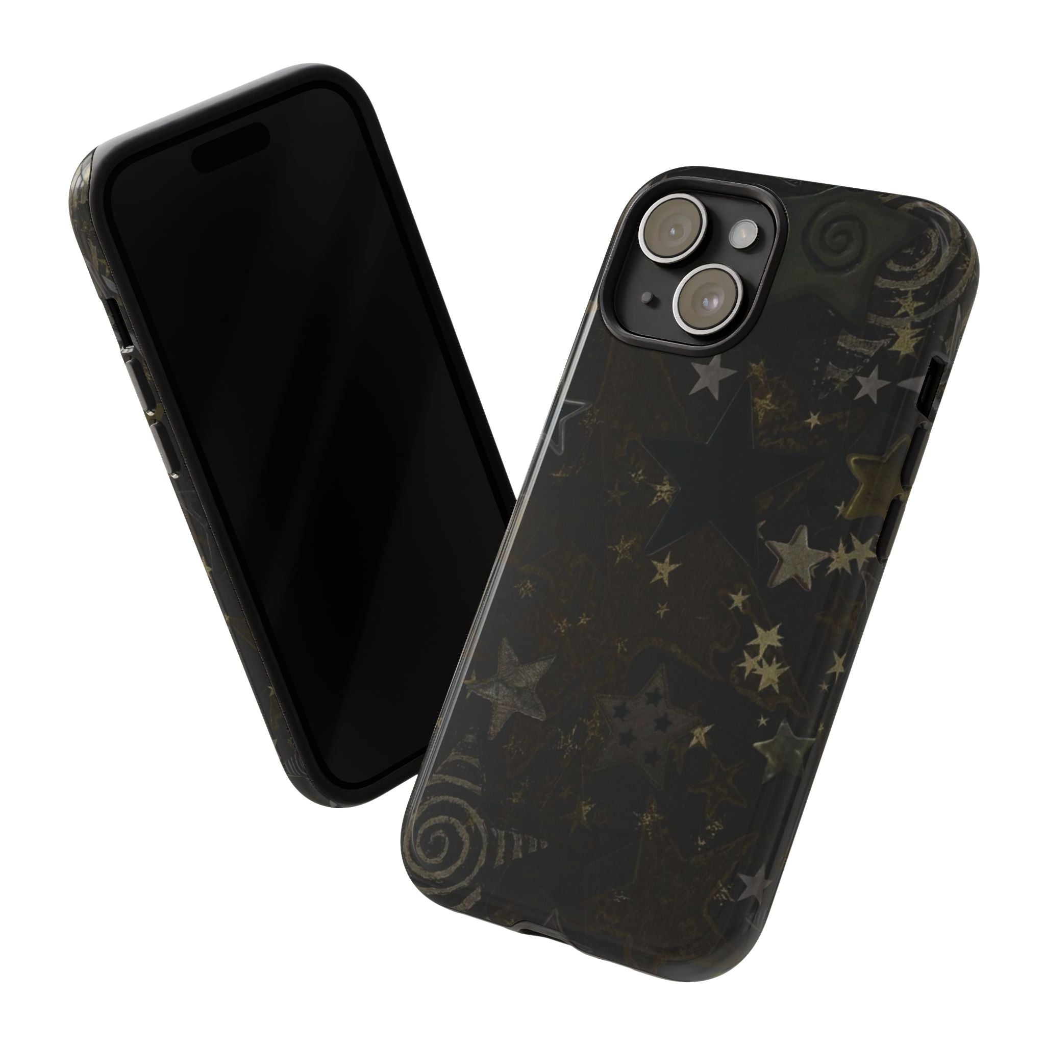 Black Starry iPhone Case – Protective Tough Case with Subtle Galaxy Pattern