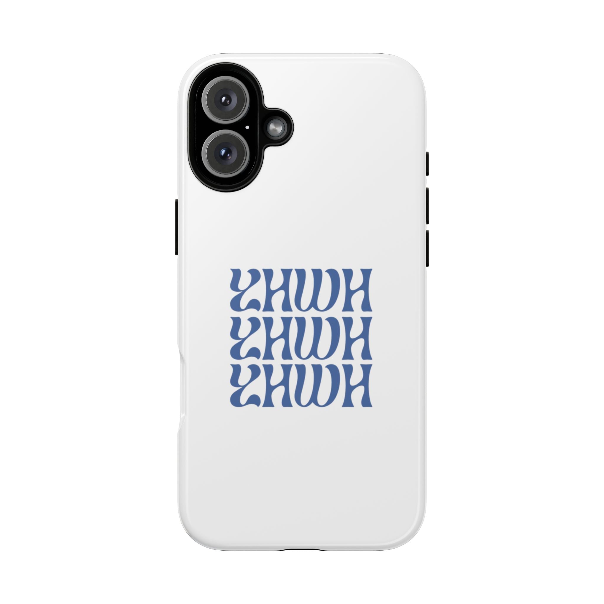 "YHWH" — Retro Blue Wavy Tough Phone Case