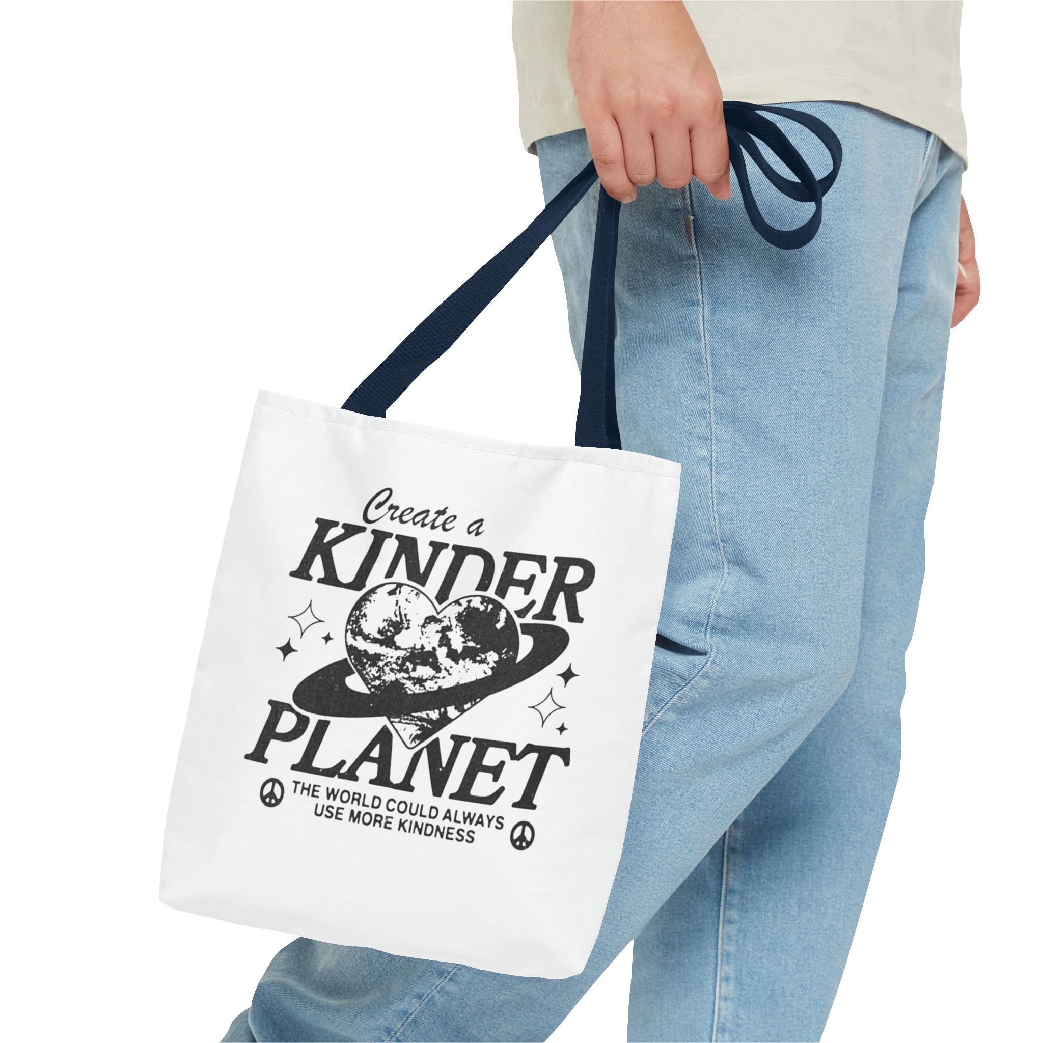 Create a Kinder Planet Tote Bag — Eco-Friendly Earth Love Canvas Tote