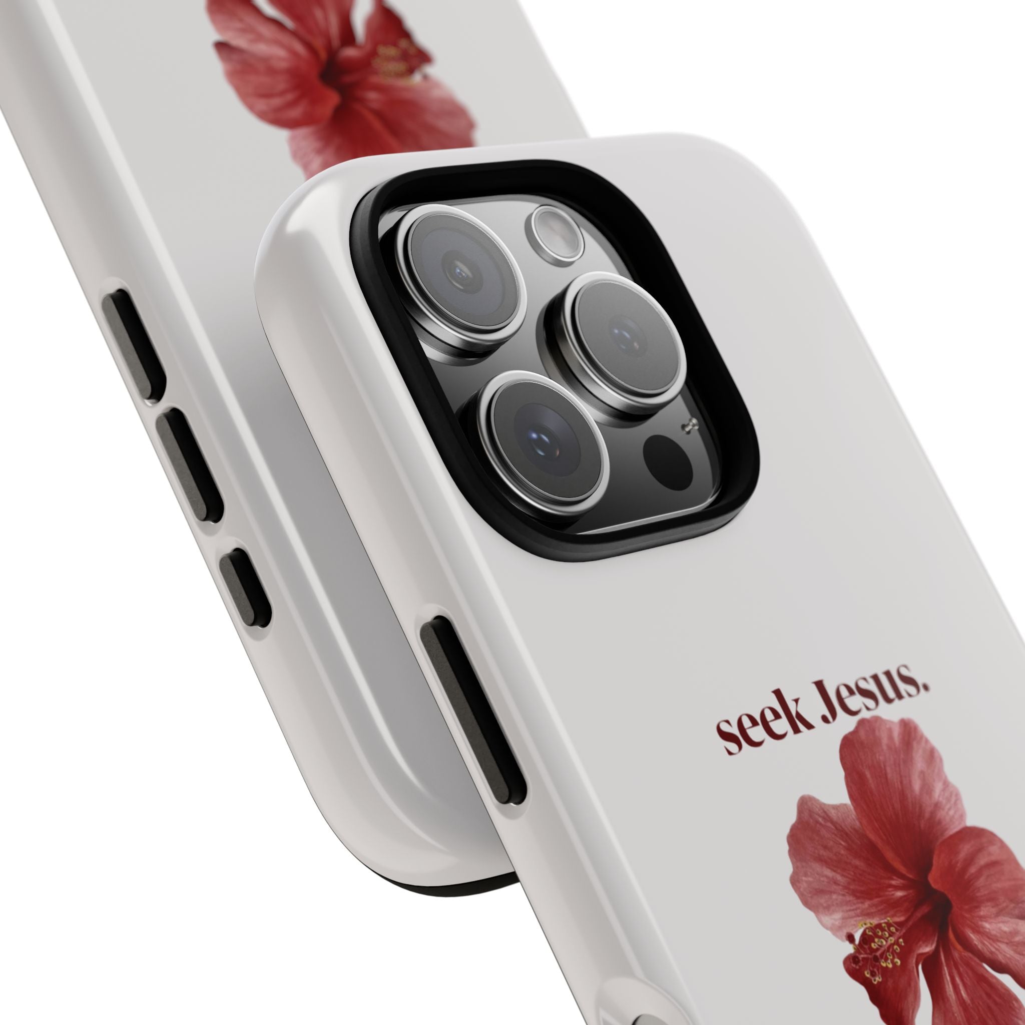 "seek Jesus." Floral Tough Protective Case