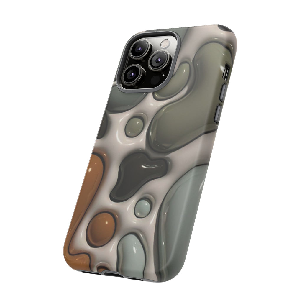 Abstract Pebble Pattern iPhone Case — Modern Organic Camouflage Tough Case