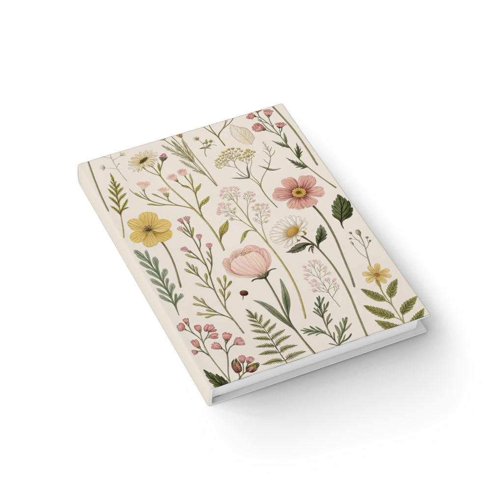 Floral Meadow Ruled Journal — Botanical Hardcover Notebook for Writing & Notes