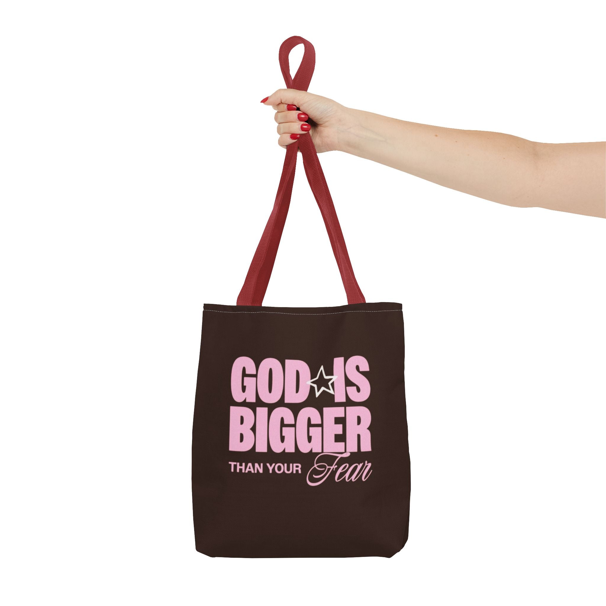 "God Is Bigger Than Your Fear" Scripture Quote Tote Bag