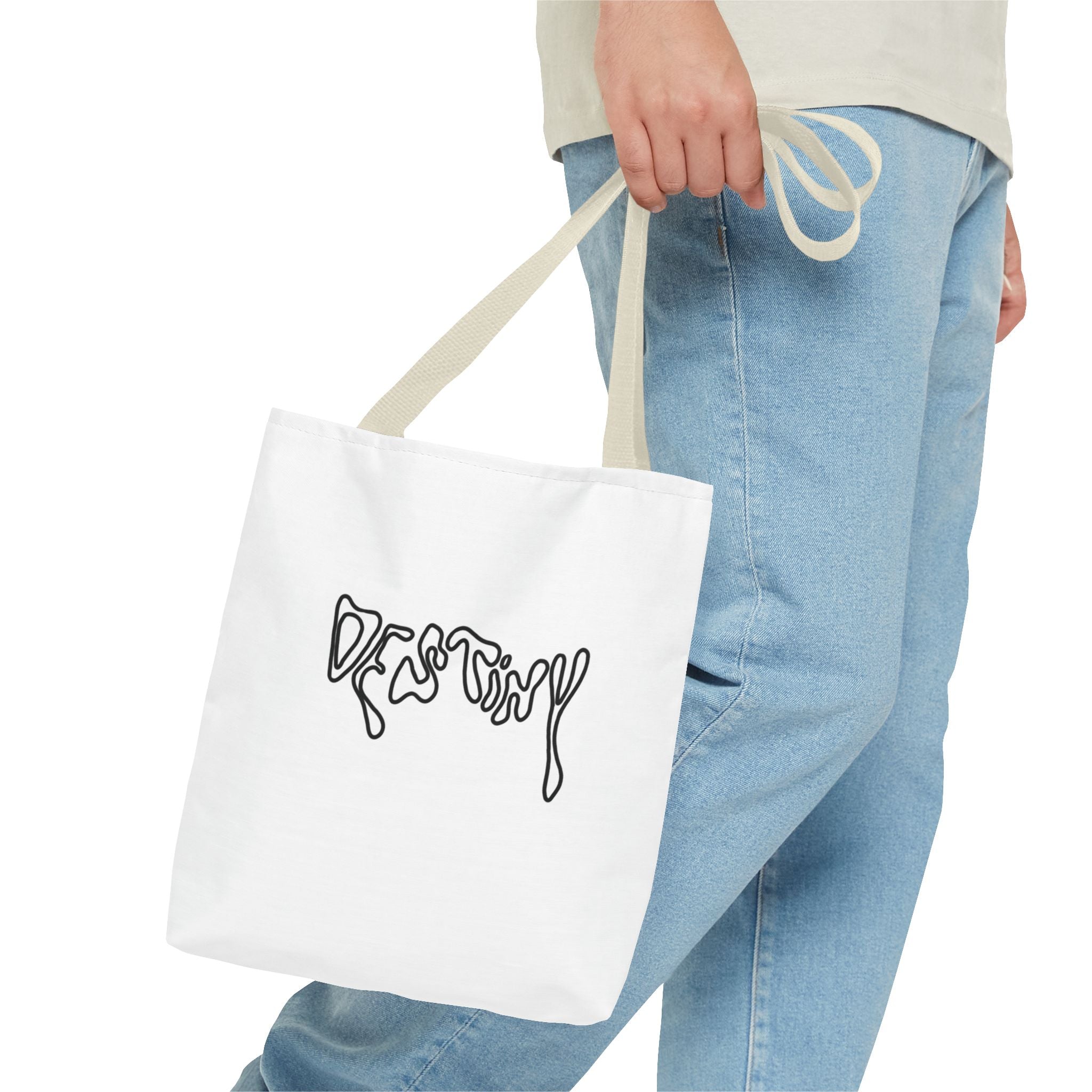 Destiny Script Tote Bag – Minimalist Graphic Canvas Tote