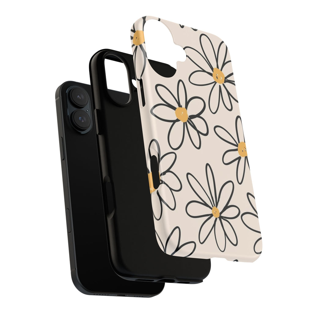 Daisy Sketch iPhone Case — Floral Protective Phone Cover