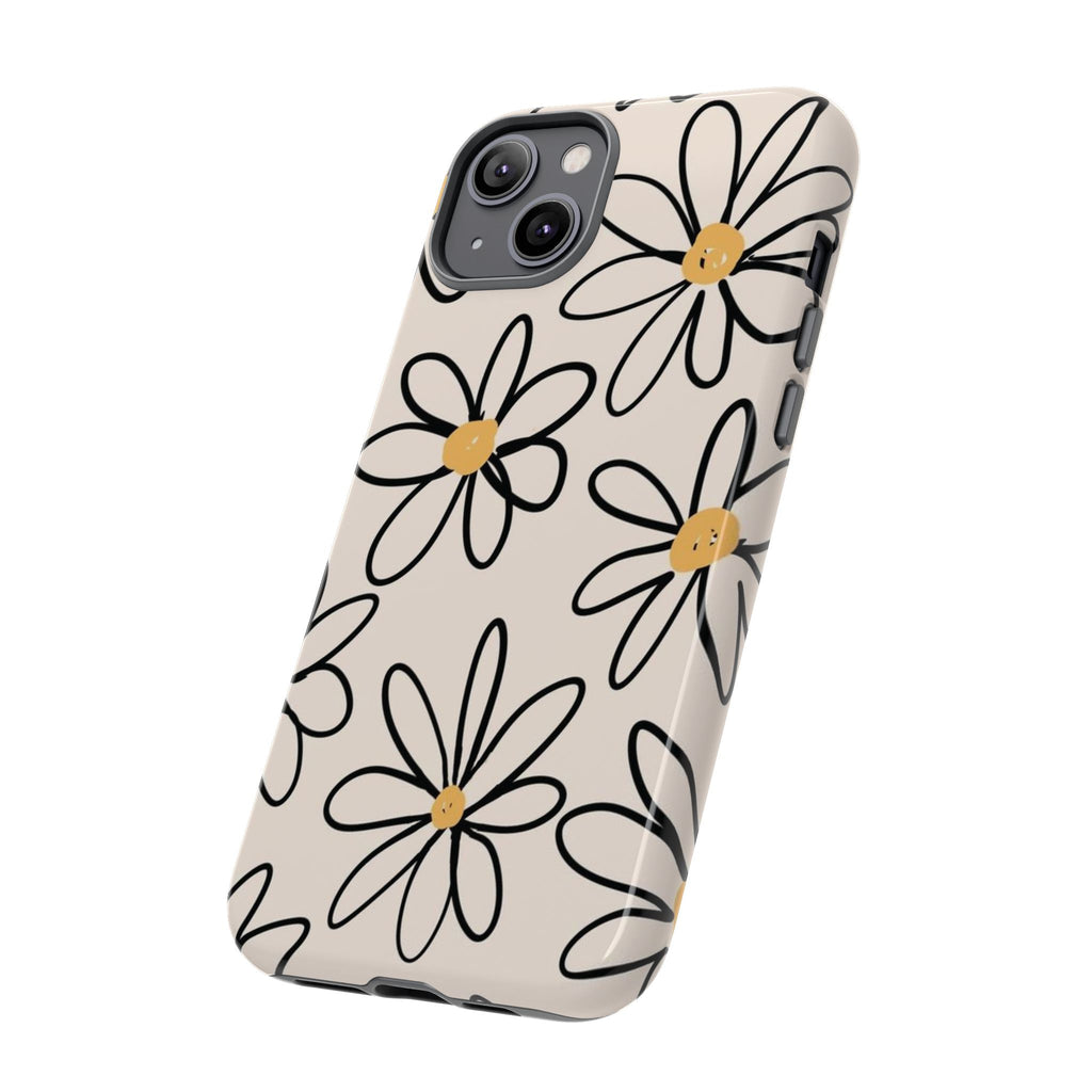 Daisy Sketch iPhone Case — Floral Protective Phone Cover